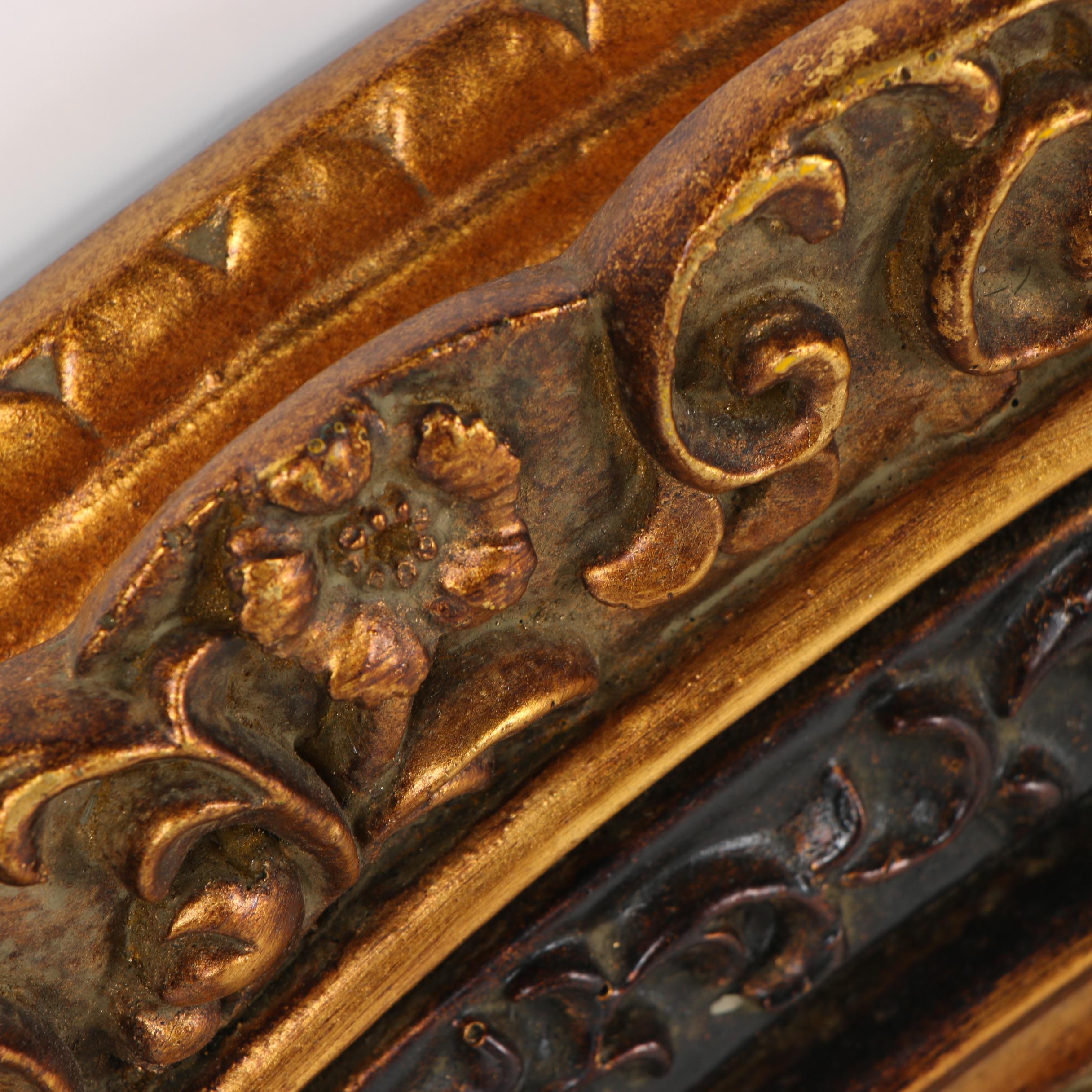 Contemporary Gold and Bronze Toned Round Wall Mirror