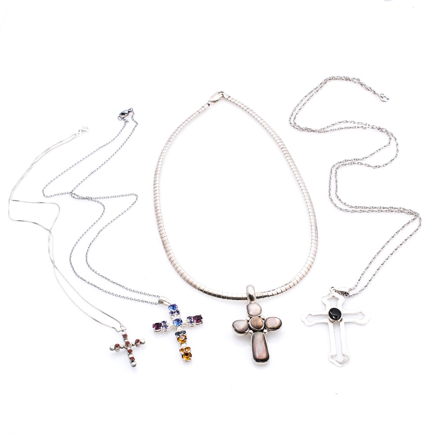 Sterling Silver Cross Necklaces