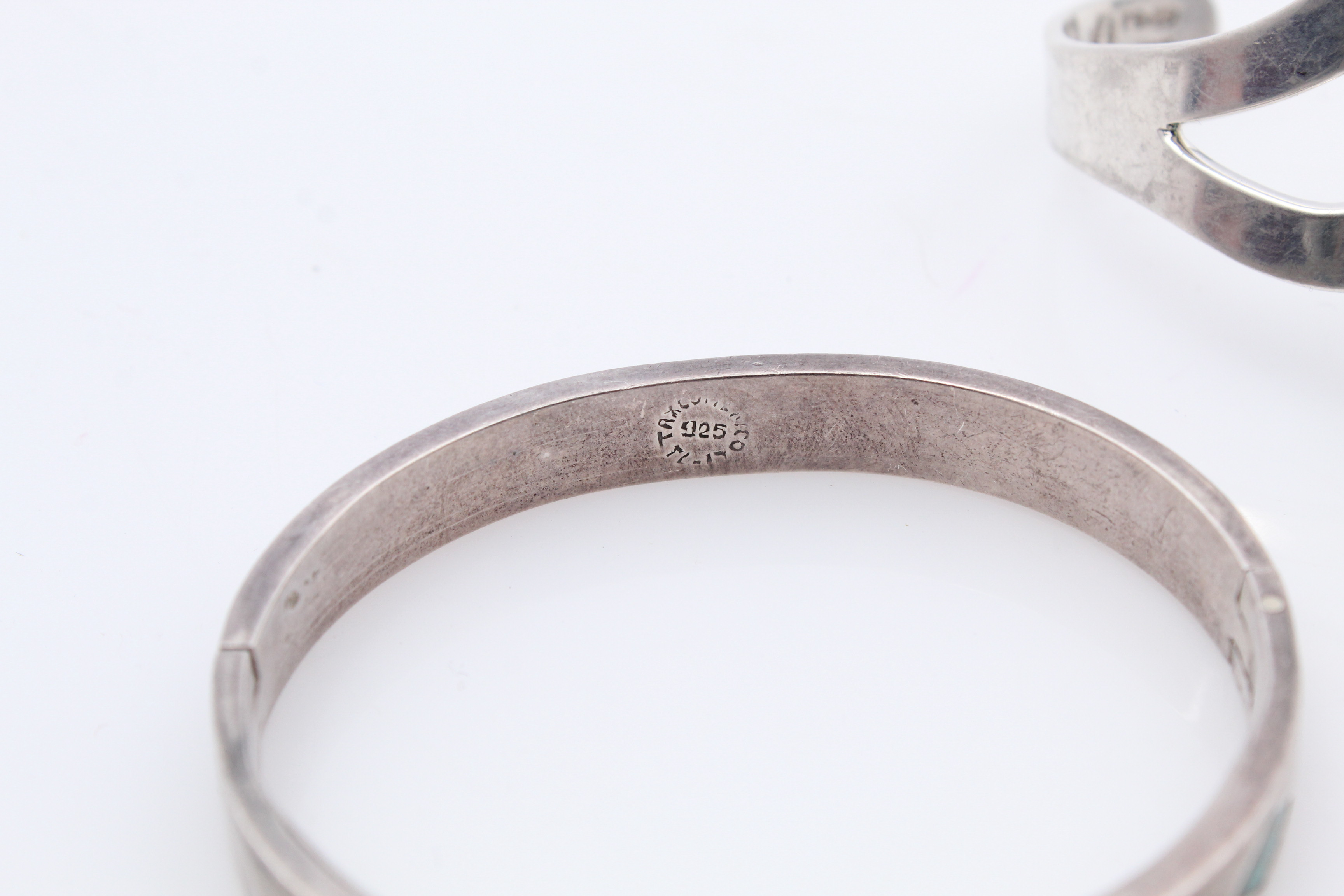 Southwestern Style Sterling Silver Bracelets with Turquoise and Onyx