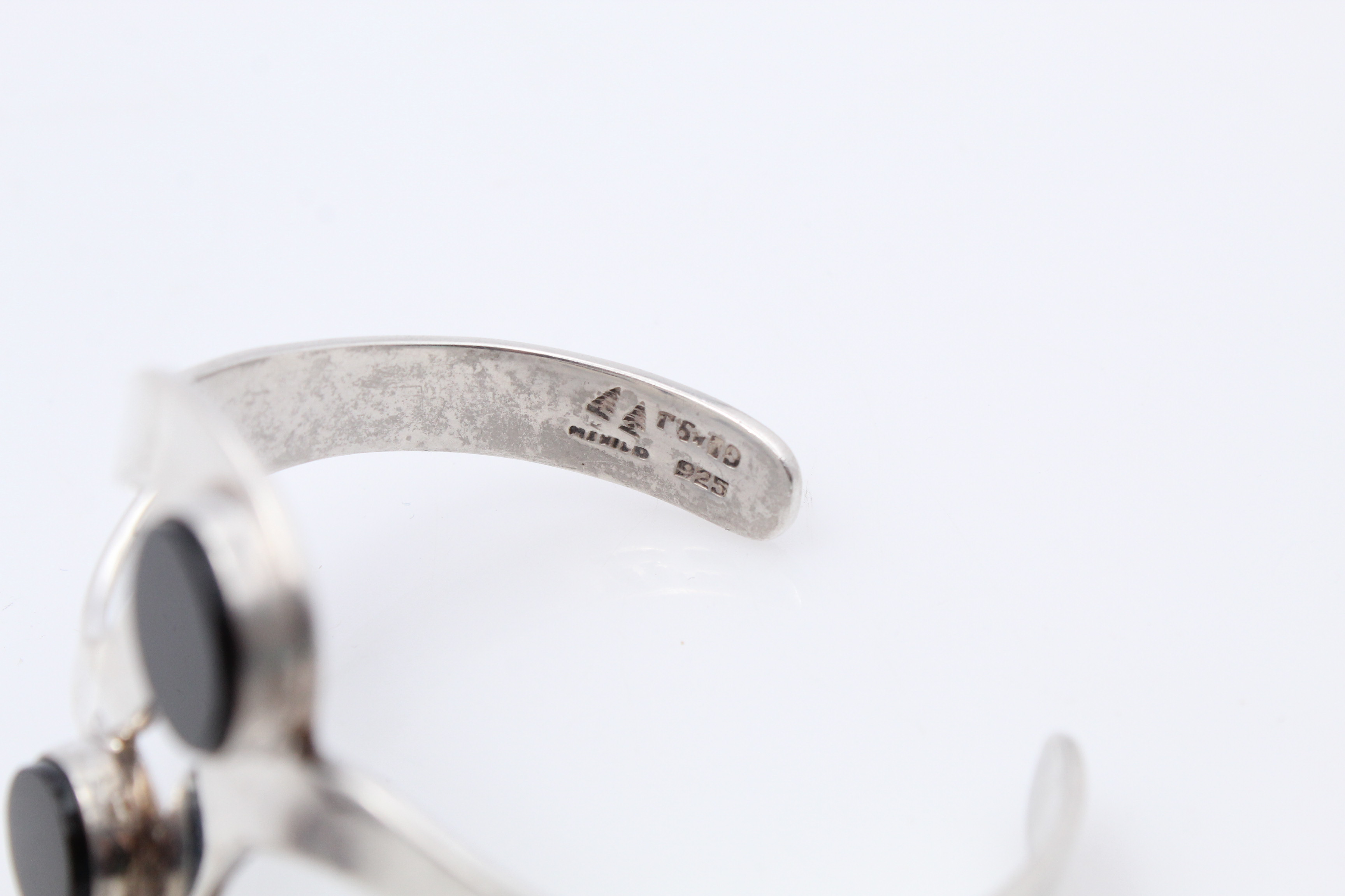 Southwestern Style Sterling Silver Bracelets with Turquoise and Onyx