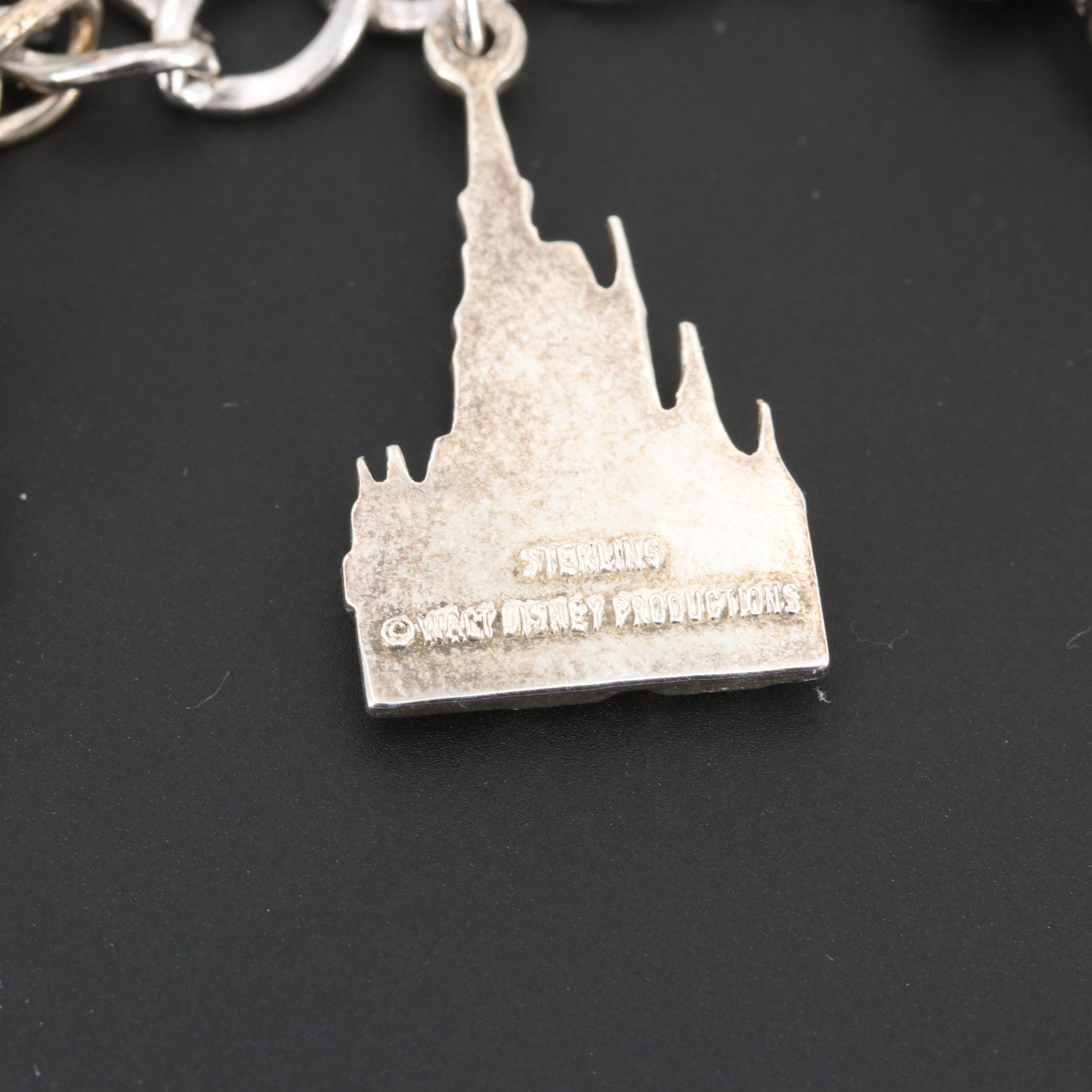 Sterling Silver Charm Bracelet Featuring Disney