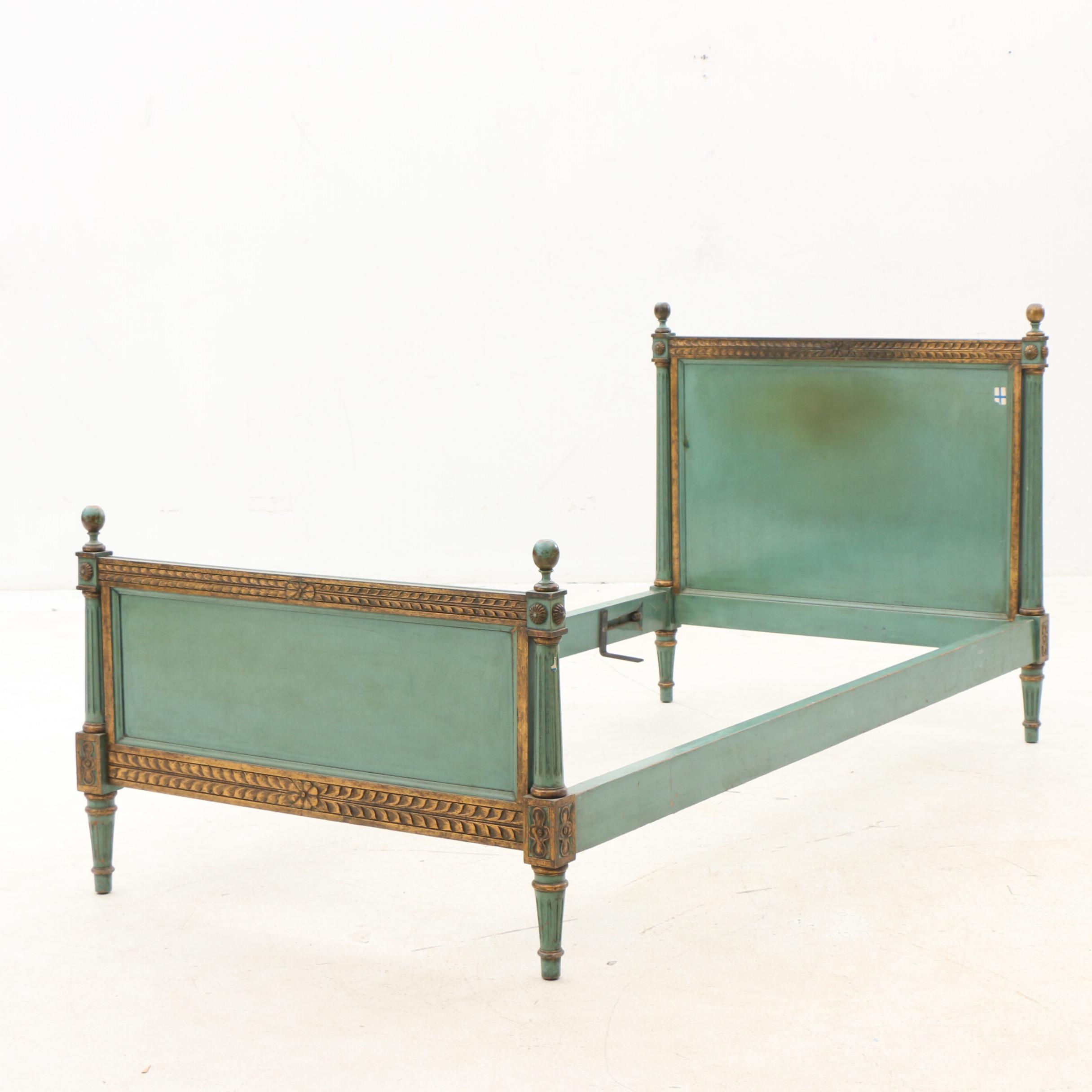 Federal Style Twin Bed Fame in Green