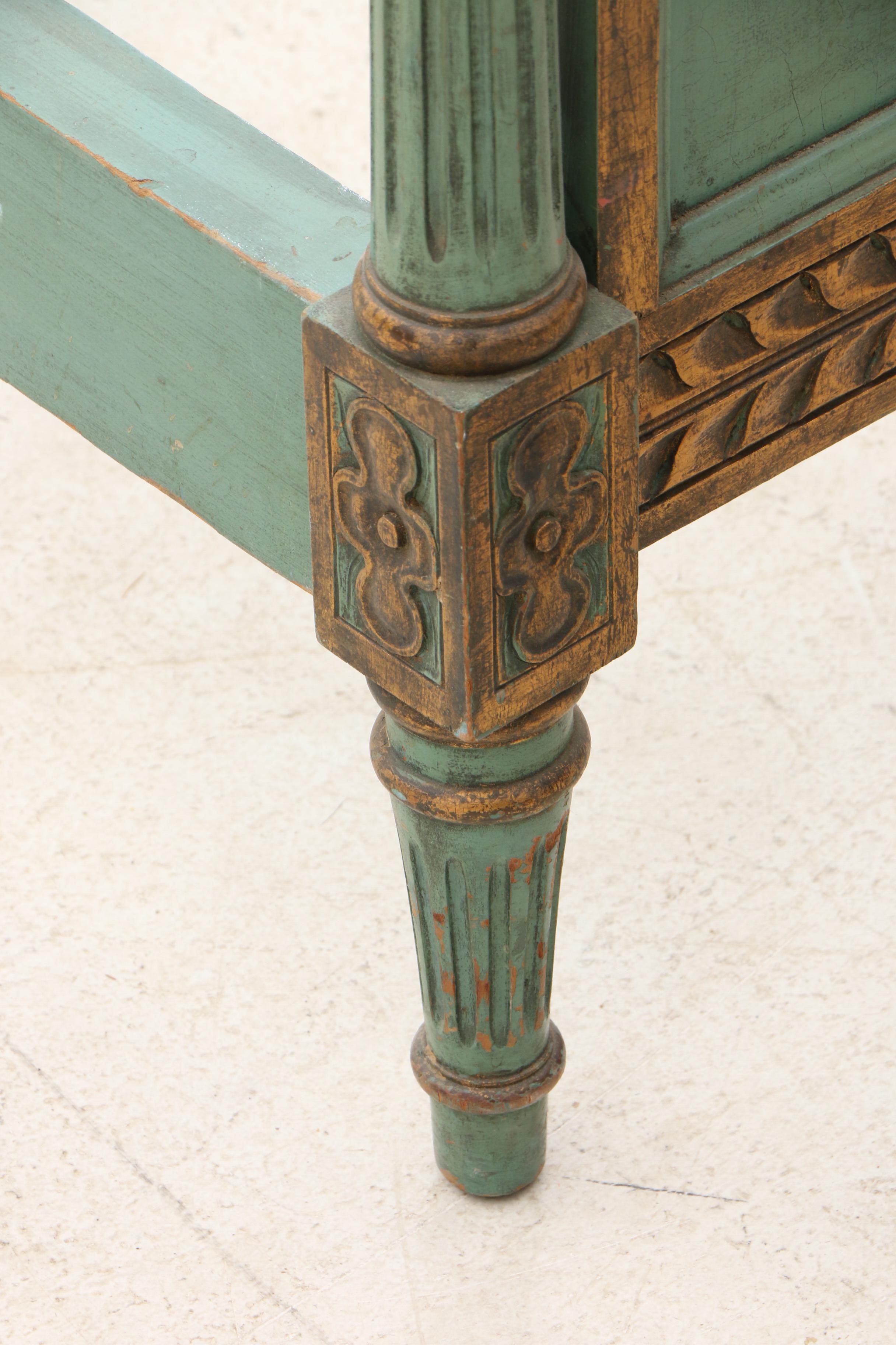 Federal Style Twin Bed Fame in Green