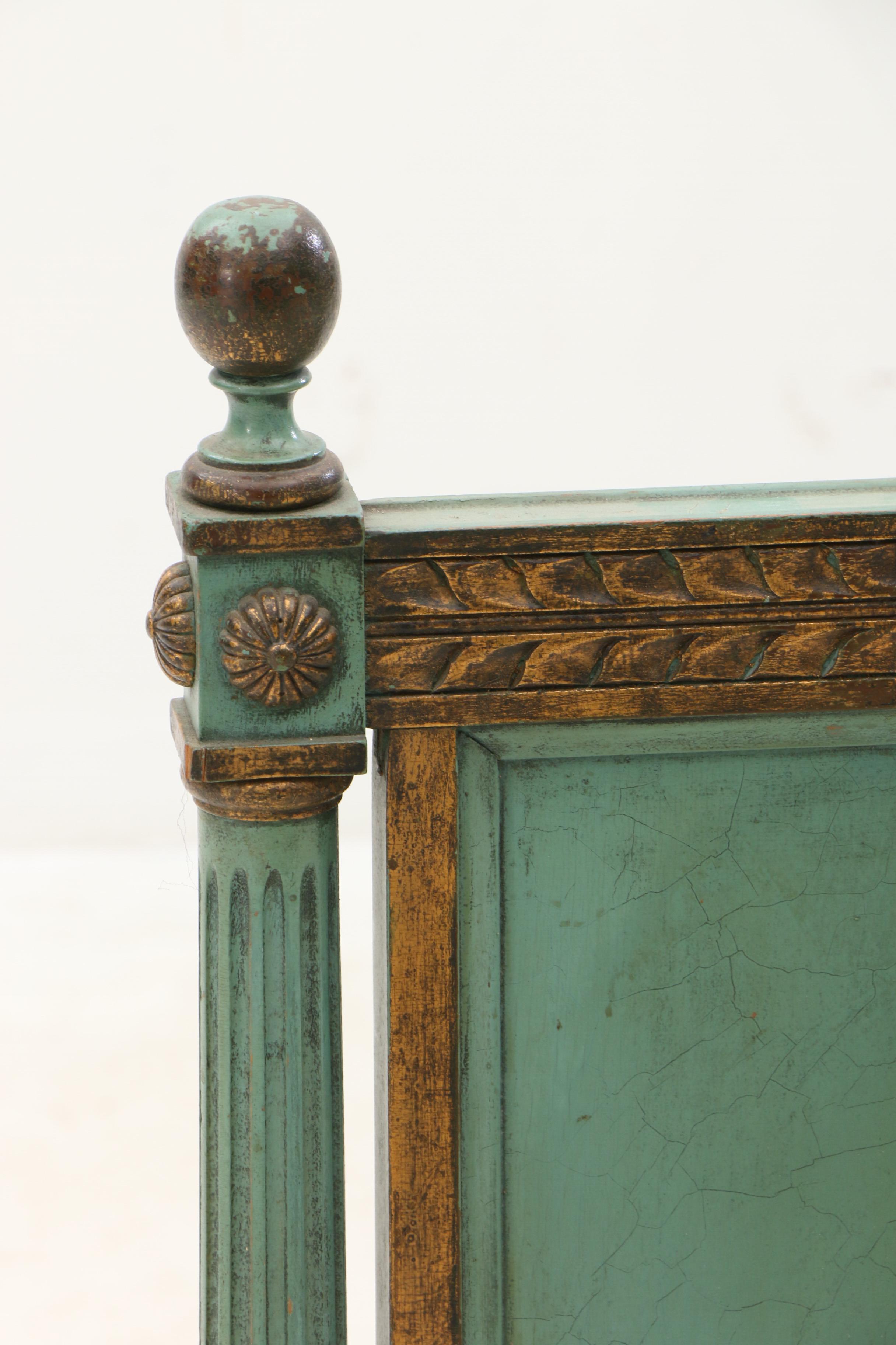 Federal Style Twin Bed Fame in Green