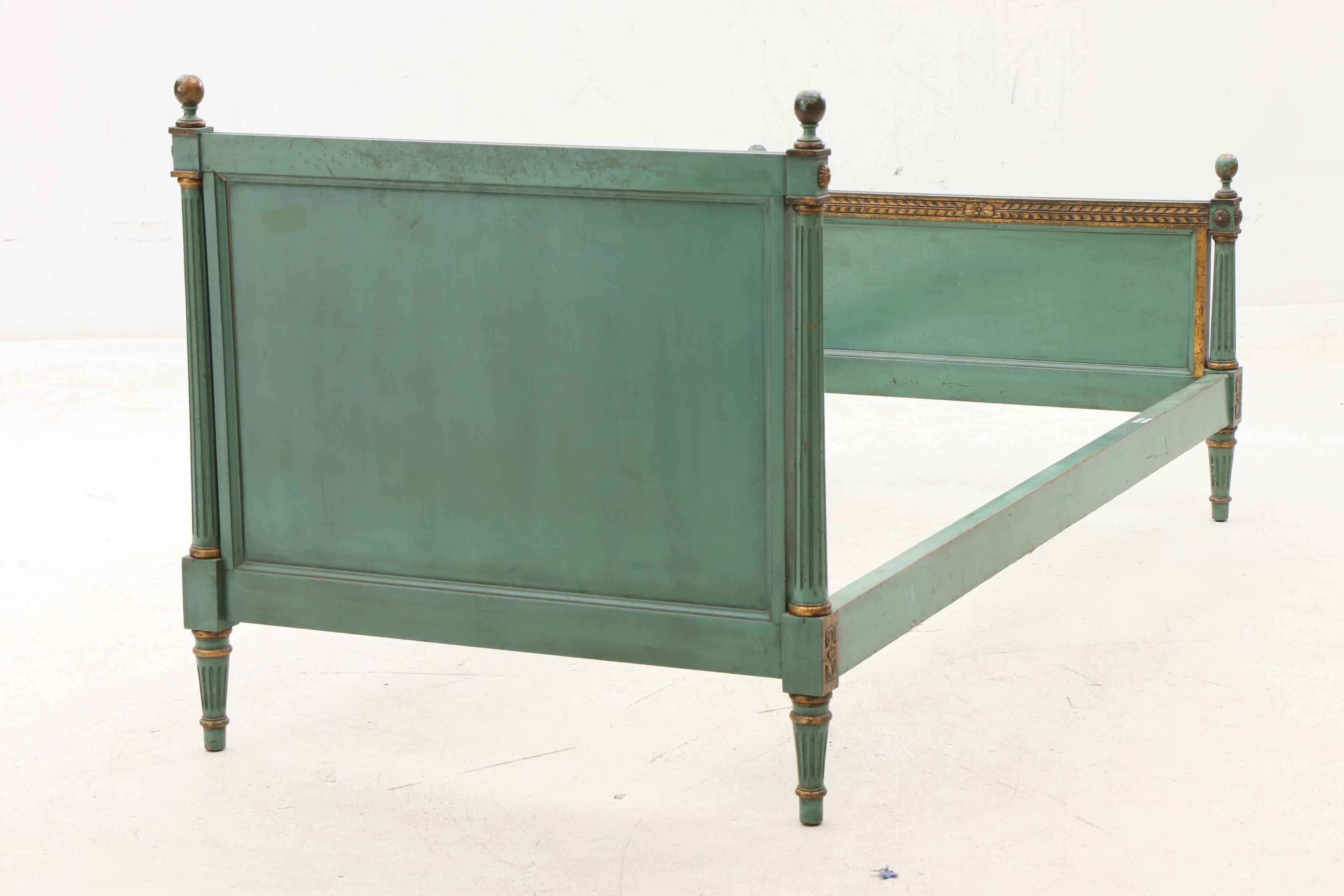 Federal Style Twin Bed Fame in Green
