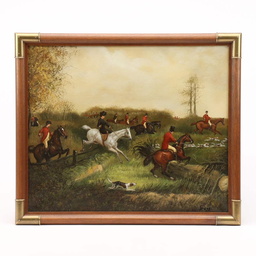 Gregg Contemporary Oil Painting of Hunt Scene