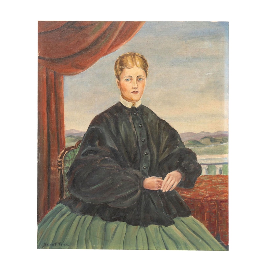 Helen F. Price Oil Painting Portrait of a Young Women