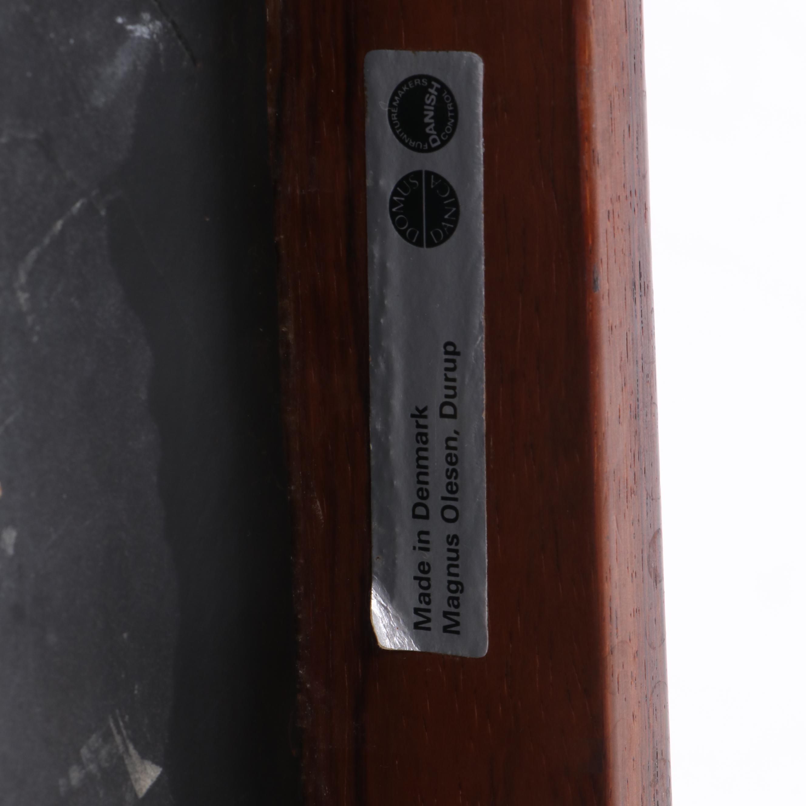 Magnus Olesen Danish Modern Slate Top Side Table, Mid-Century