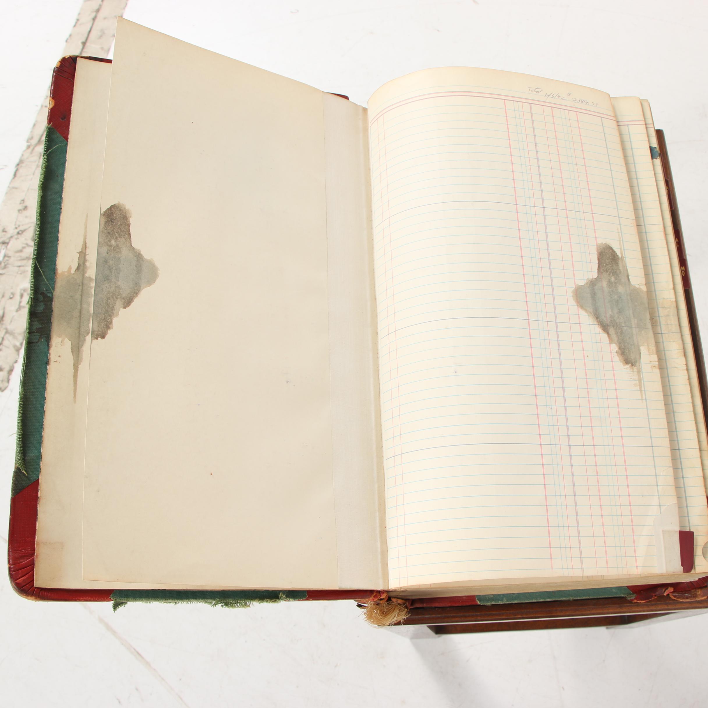 1942-3 Bound Ledger on Wooden Table