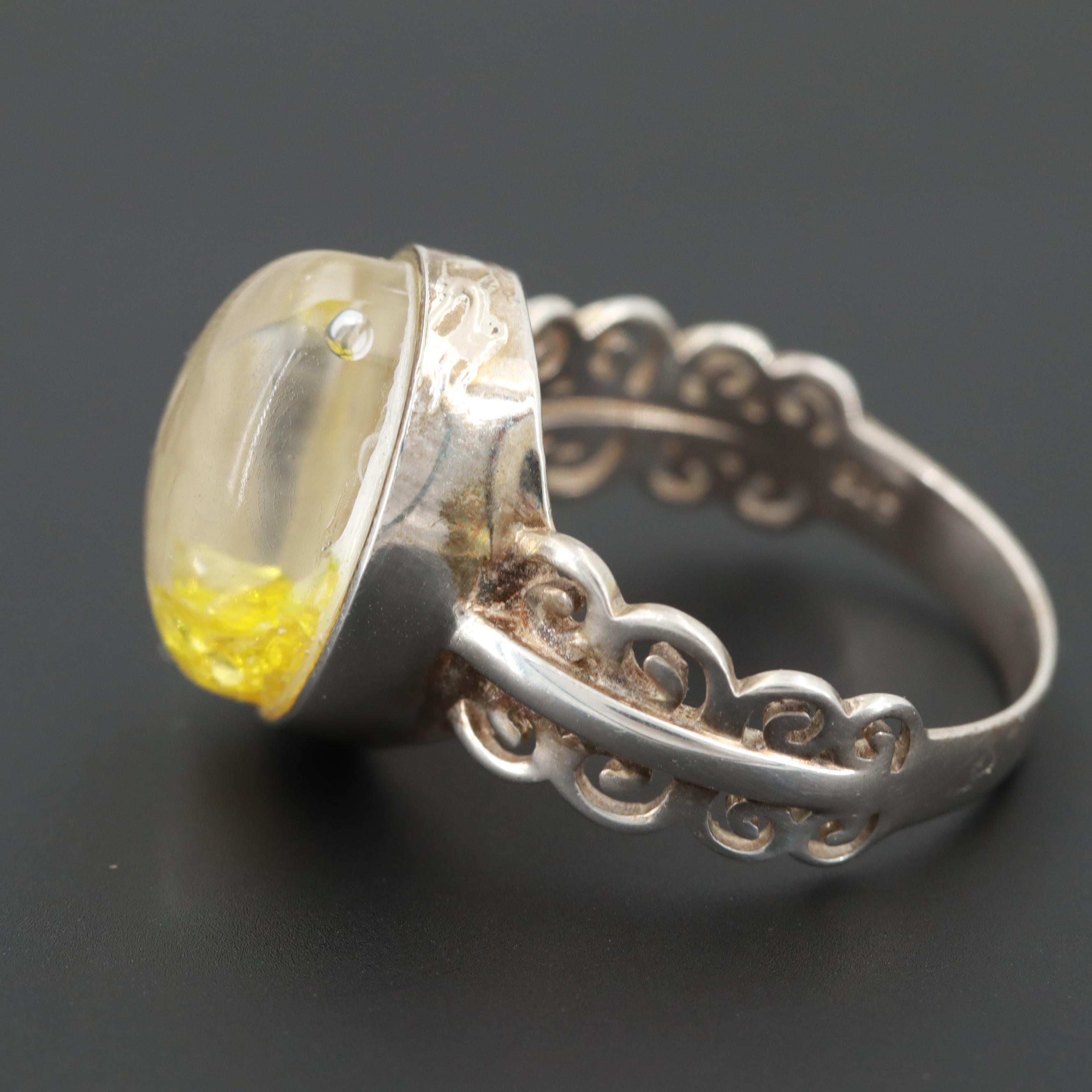 Sterling Silver Diamond in Oil