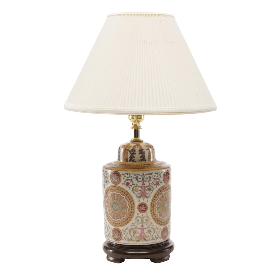 Hand-Painted Neoclassical Style Vase Form Table Lamp