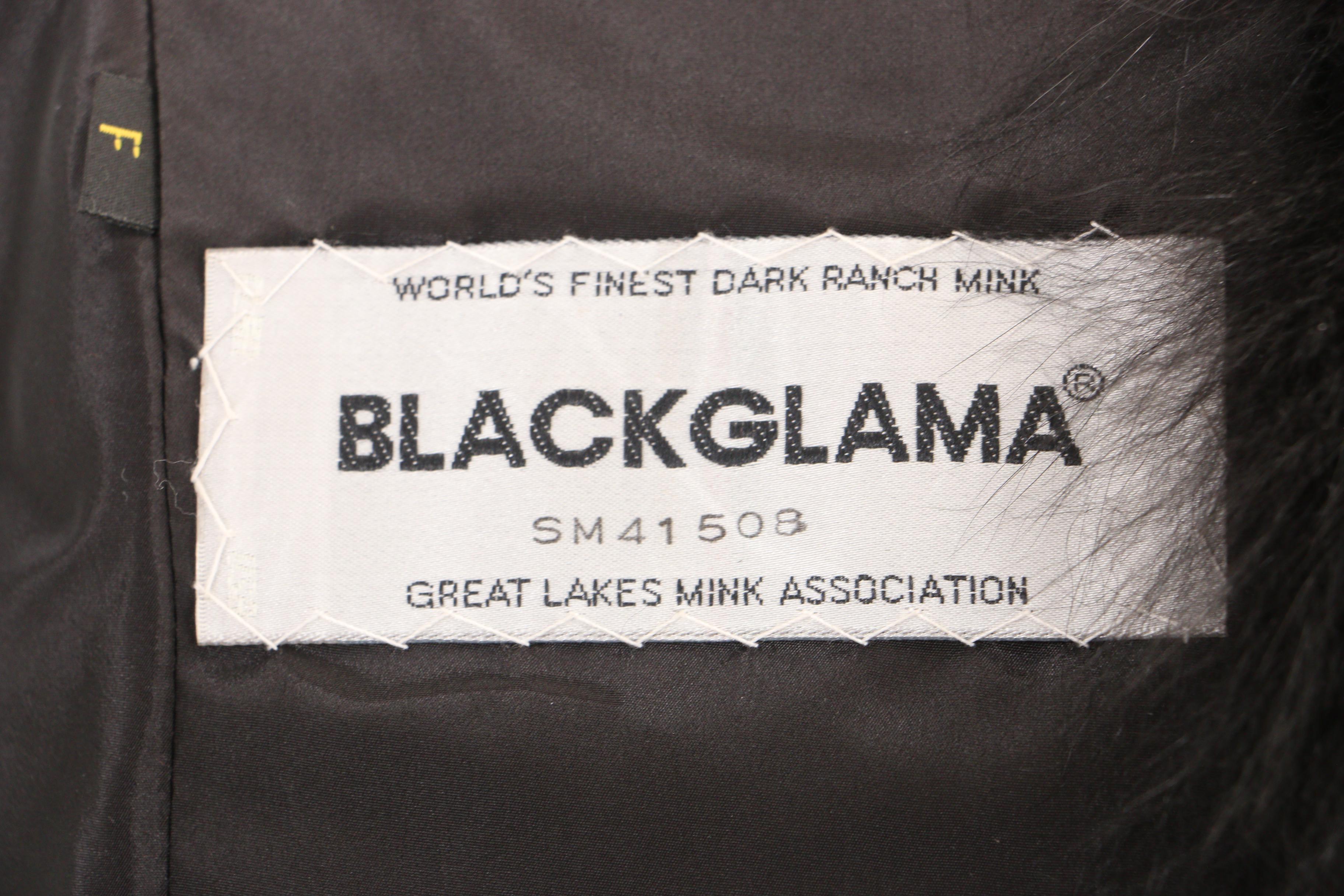 Blackglama Dark Ranch Mink Fur Stole with Fox Fur Trim