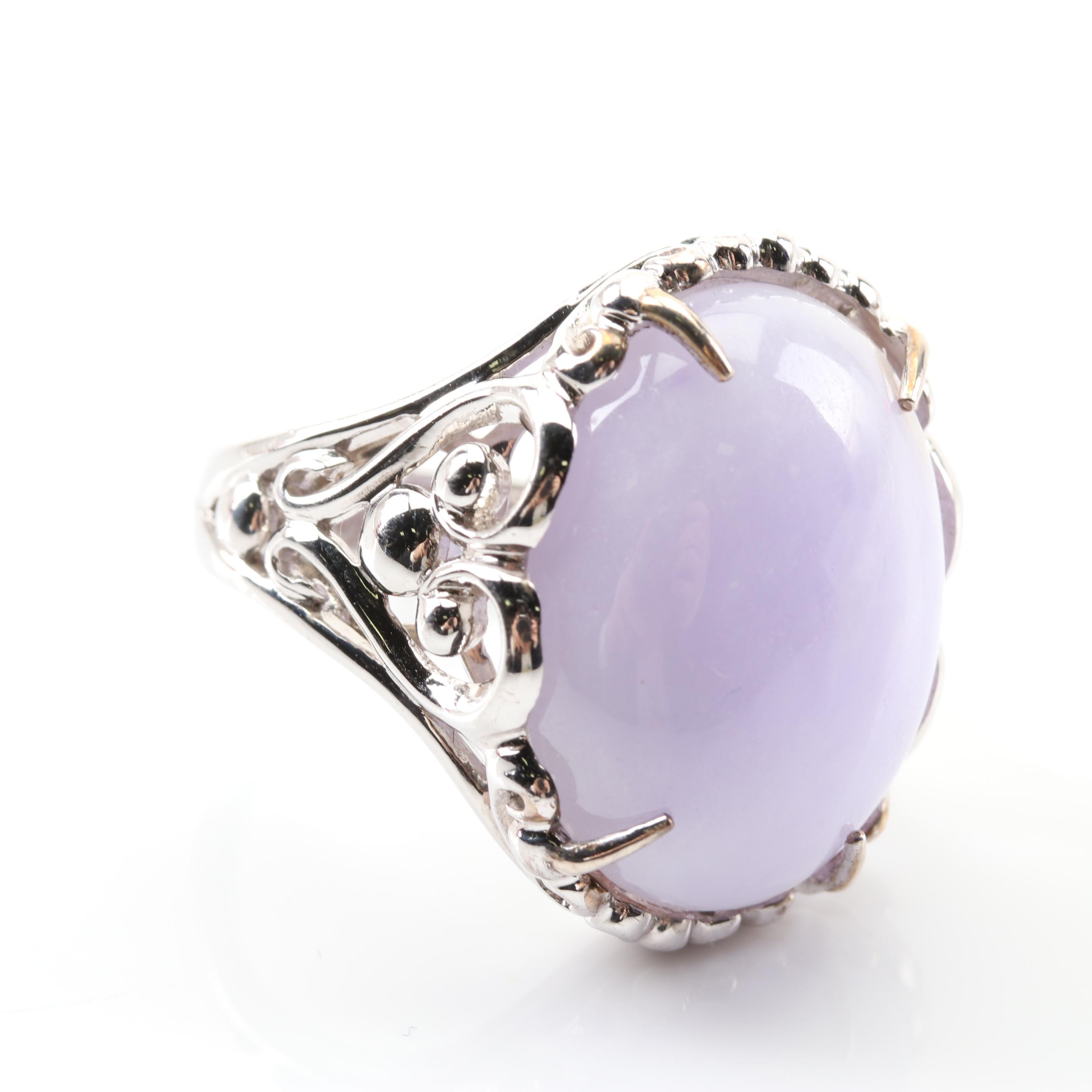 Ben Kho Sterling Silver Lavender Jadeite Ring