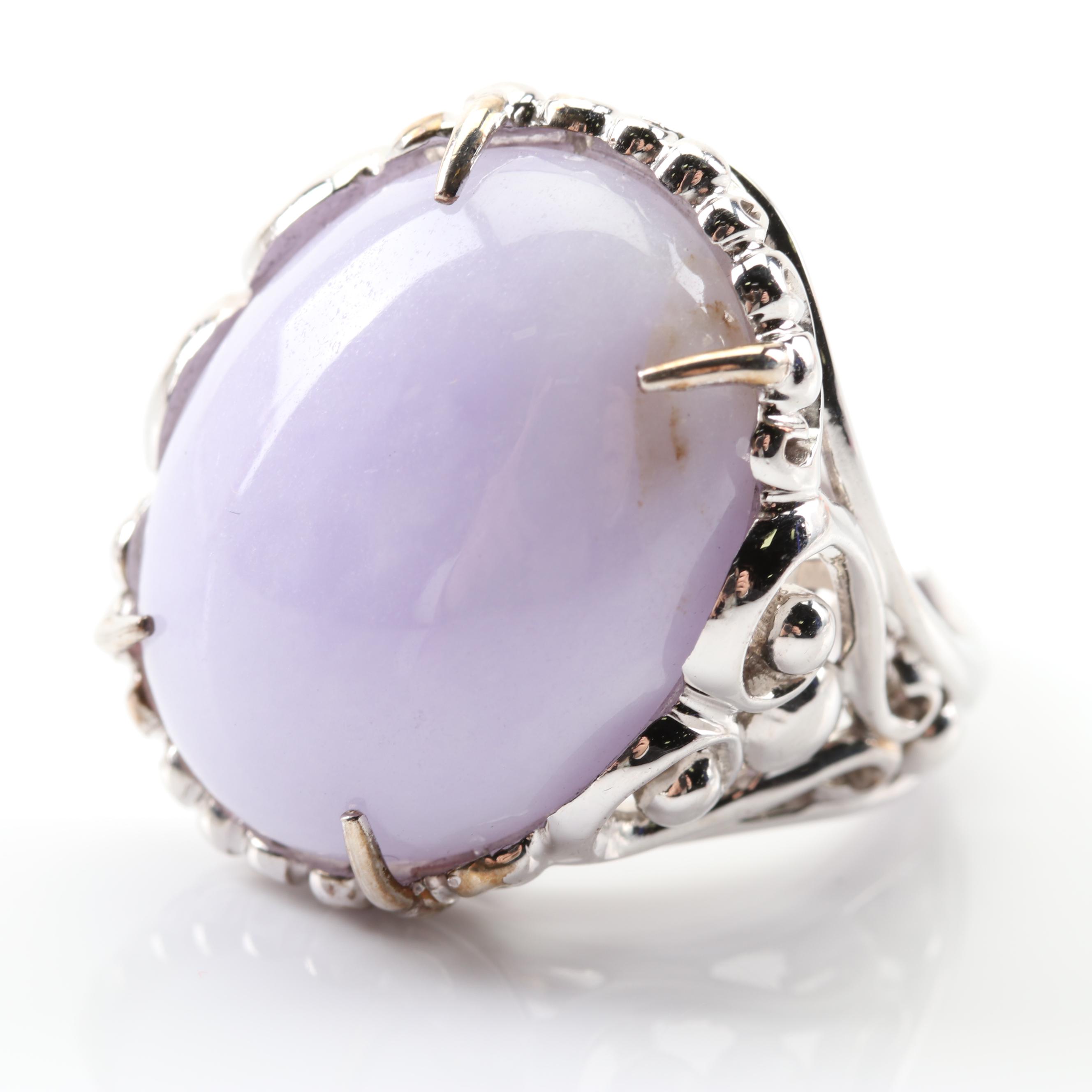 Ben Kho Sterling Silver Lavender Jadeite Ring