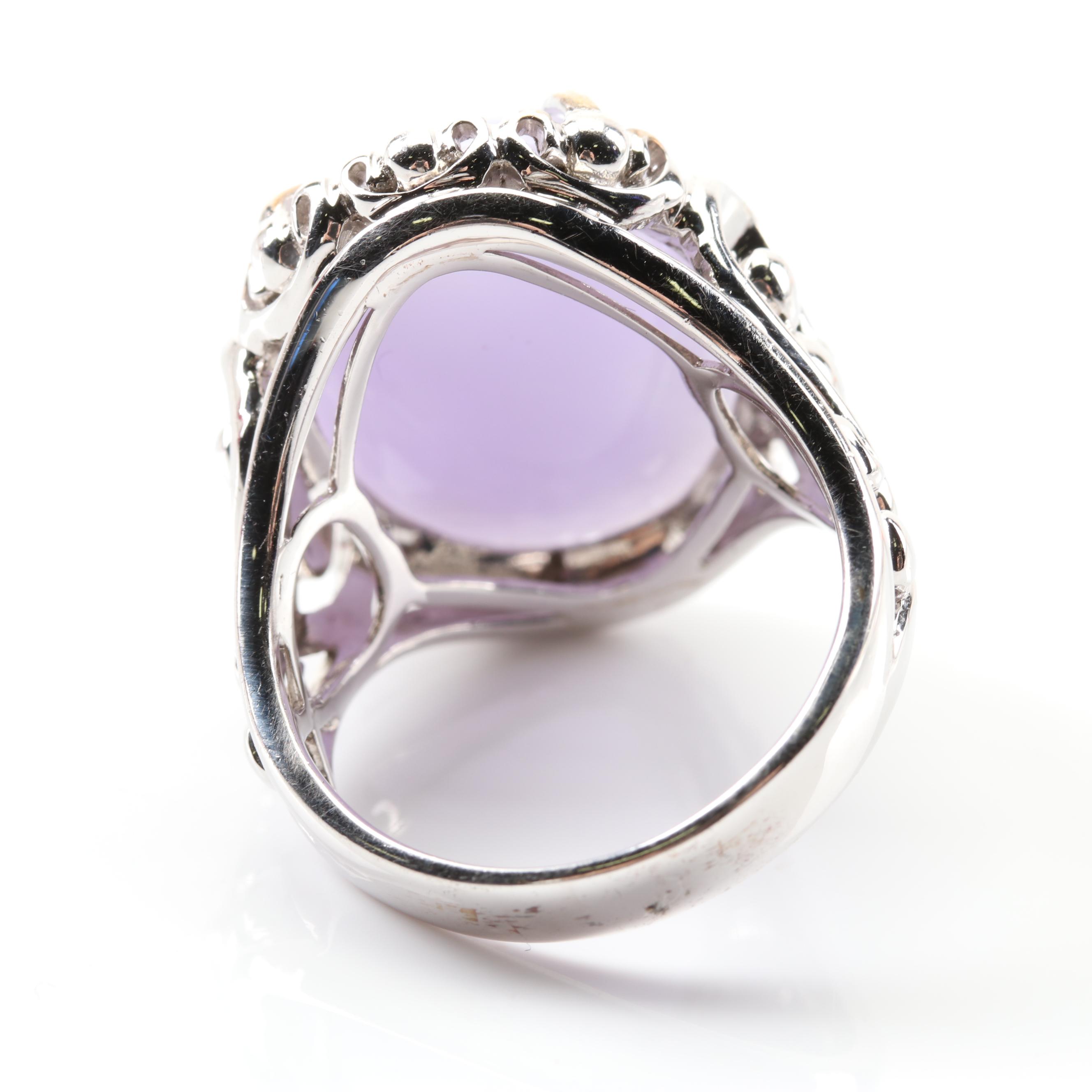 Ben Kho Sterling Silver Lavender Jadeite Ring