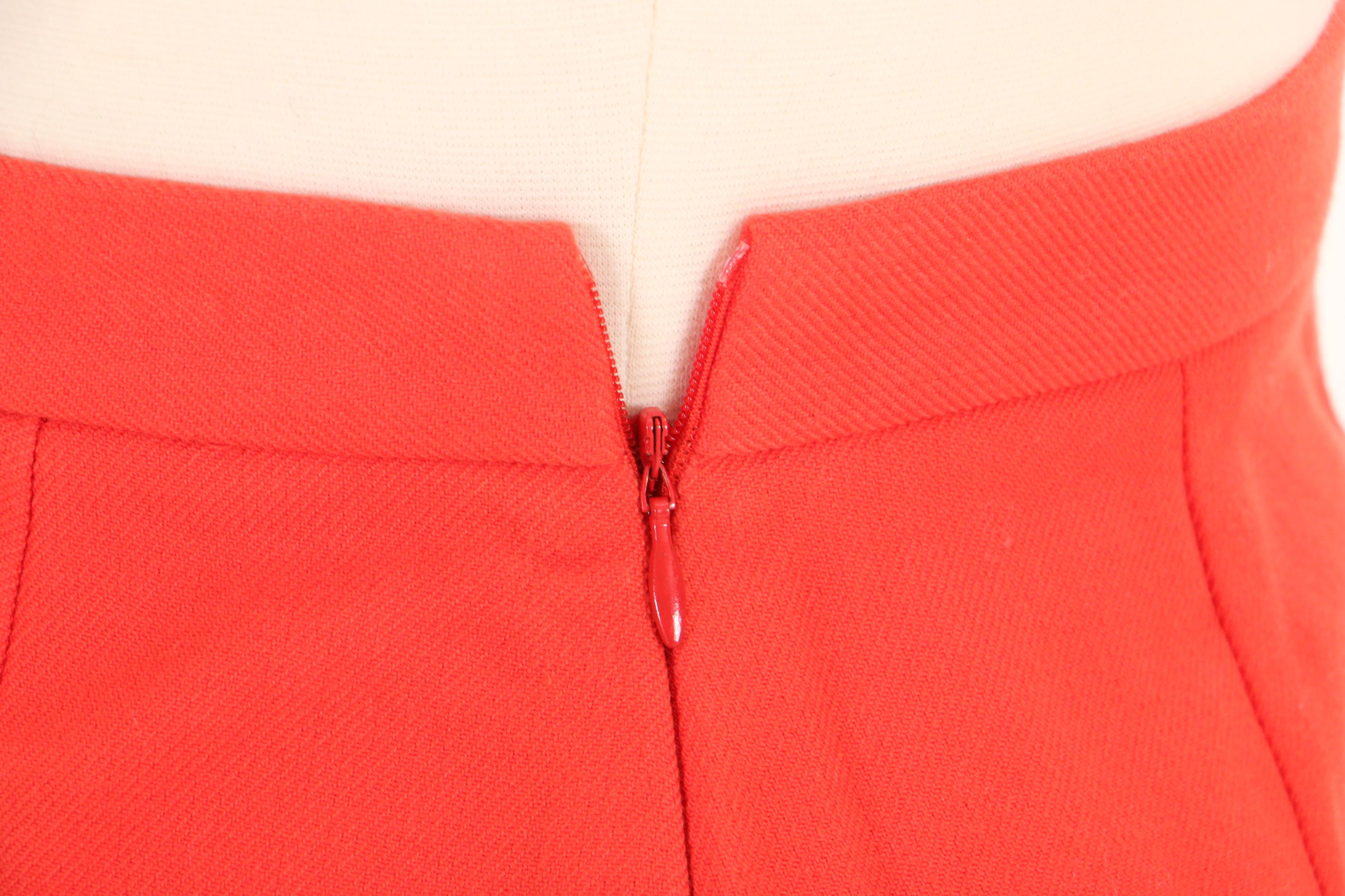 Prada Red Pencil Skirt and Leonard Paris Floral Print Knit Shirt