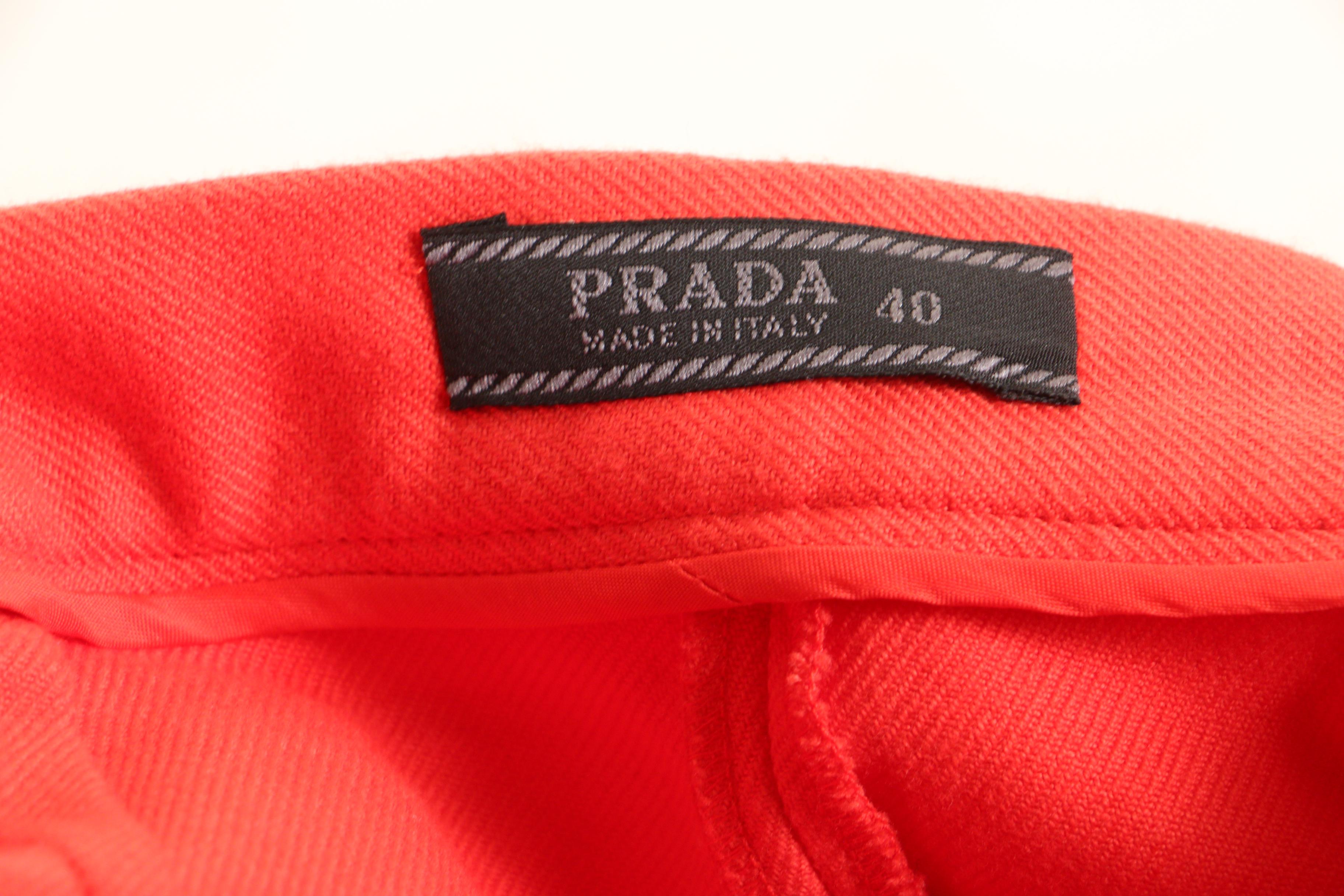 Prada Red Pencil Skirt and Leonard Paris Floral Print Knit Shirt