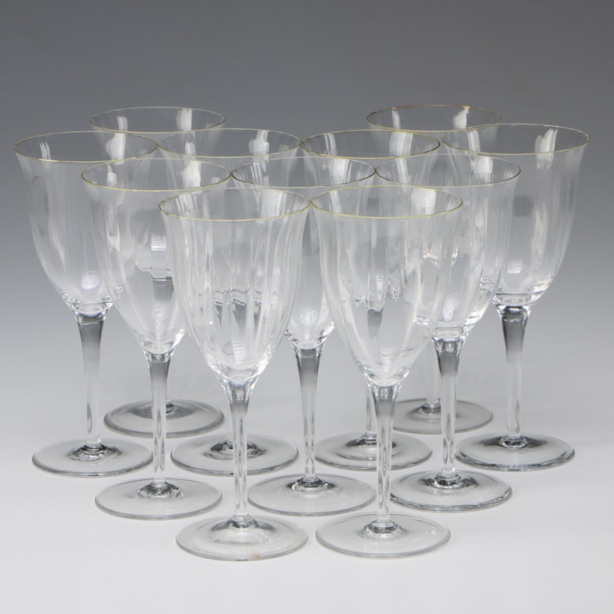 Gorham "Laurin Gold" Crystal Water Goblets