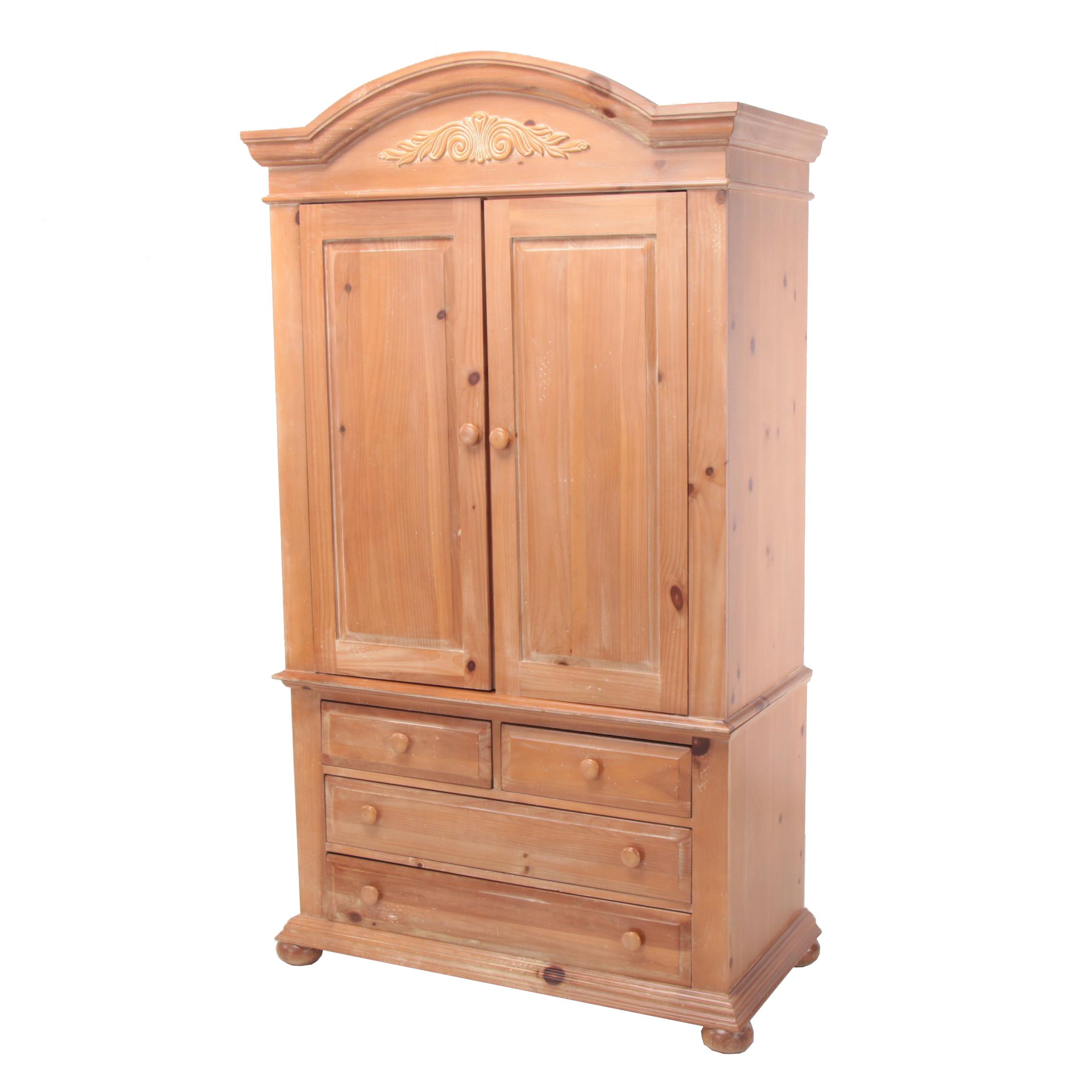 Broyhill Furniture French Provincial Style Pine Media Armoire