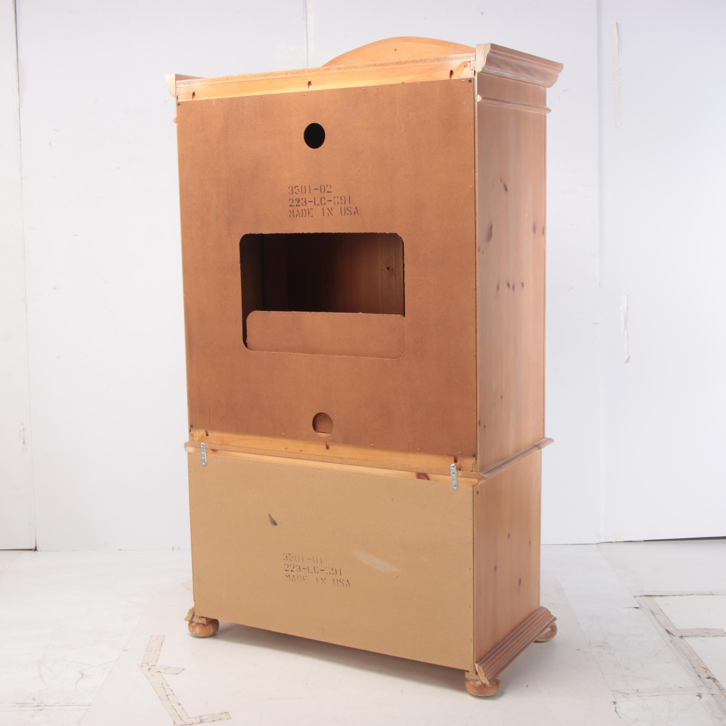 Broyhill Furniture French Provincial Style Pine Media Armoire