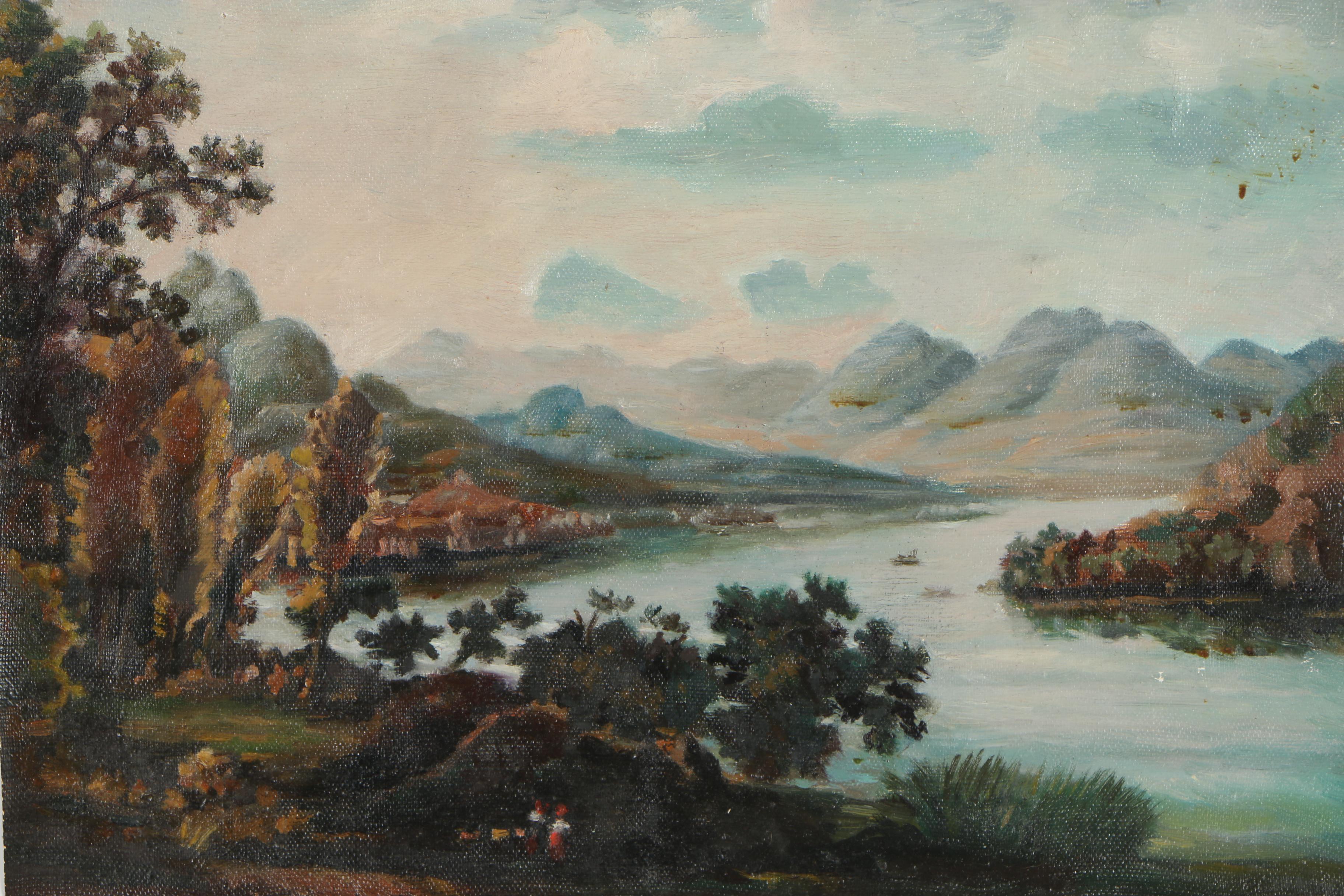 Landscape Oil Painting "By the Lake"