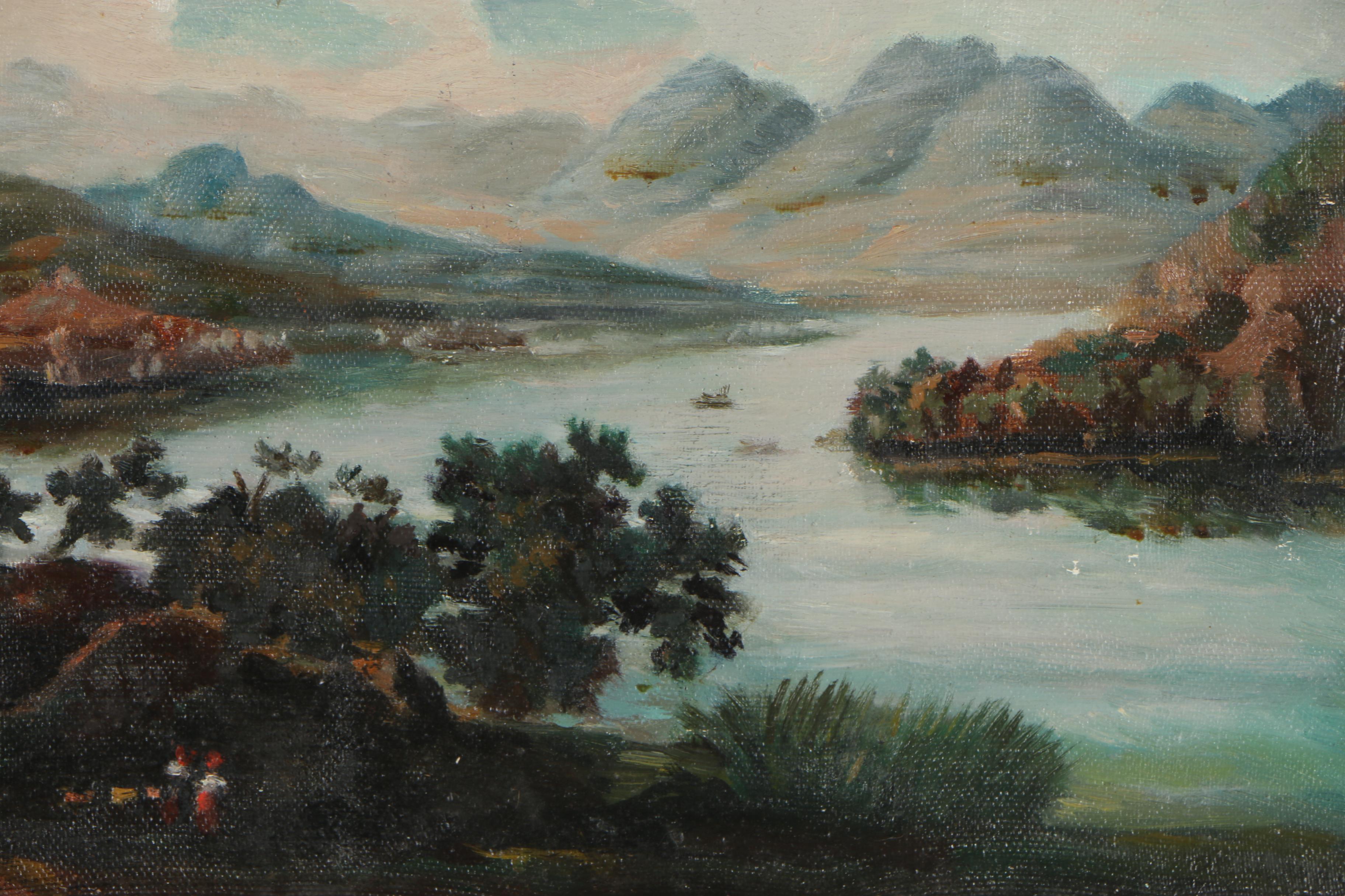 Landscape Oil Painting "By the Lake"