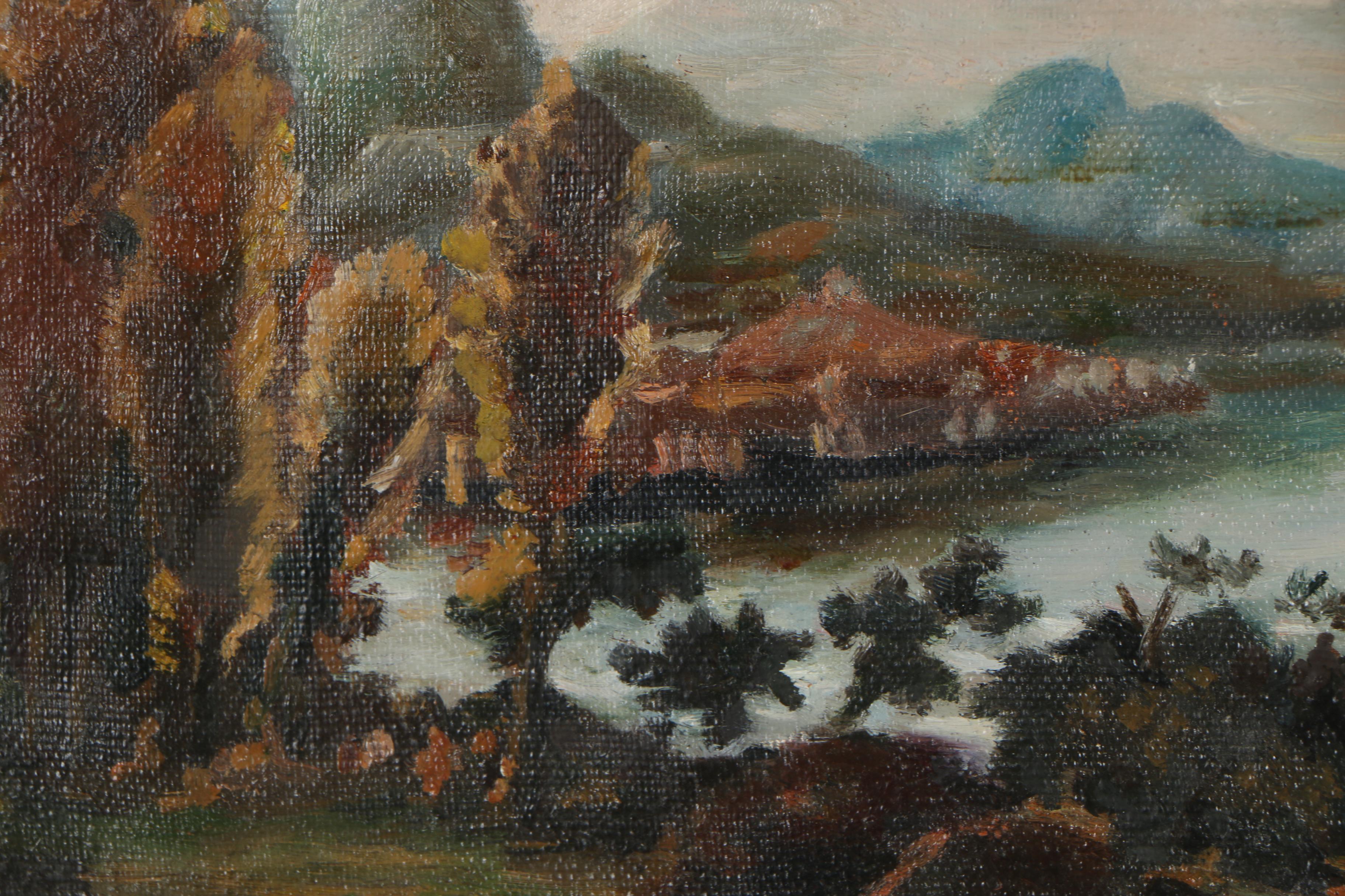 Landscape Oil Painting "By the Lake"