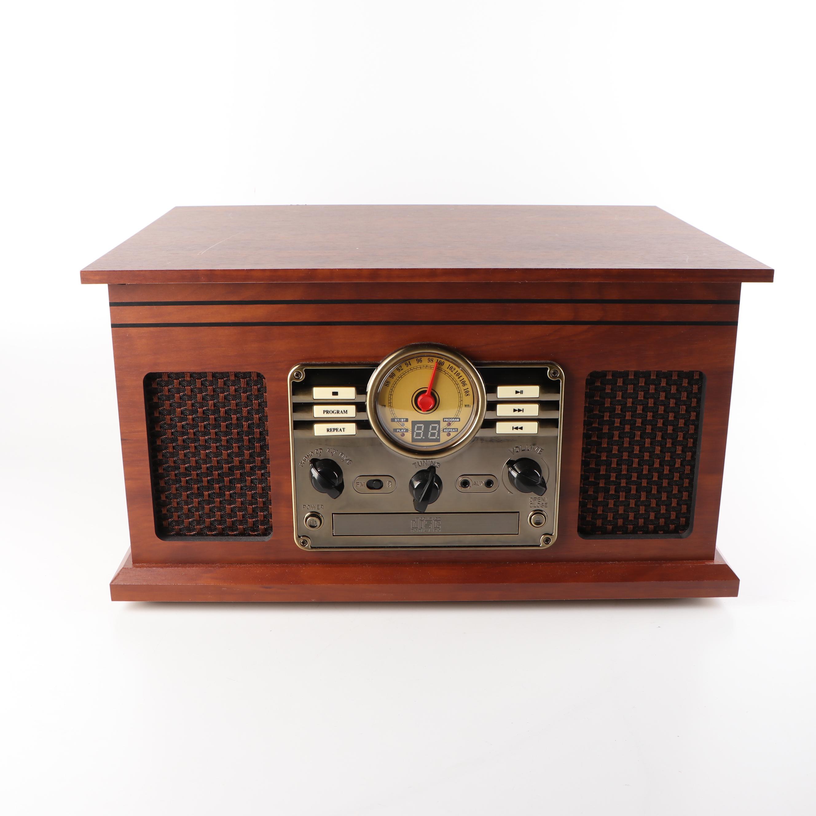 Victrola Nostalgic Classic Wood 6-in-1 Bluetooth Turntable Entertainment Center