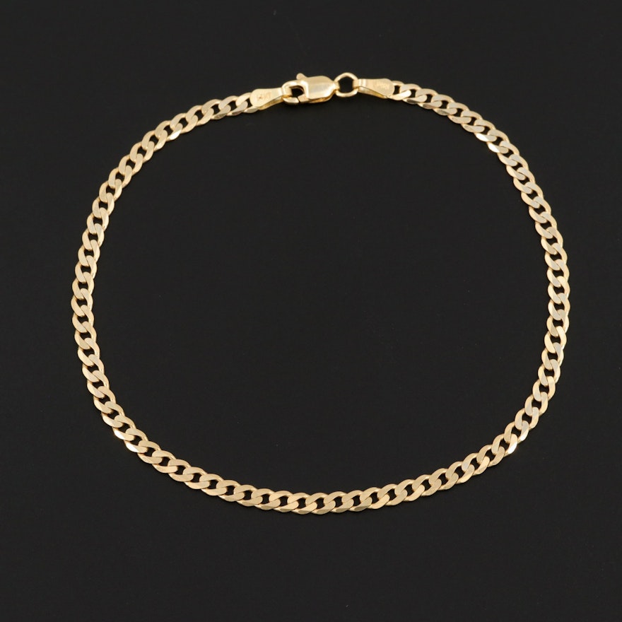 14K Yellow Gold Curb Chain Bracelet