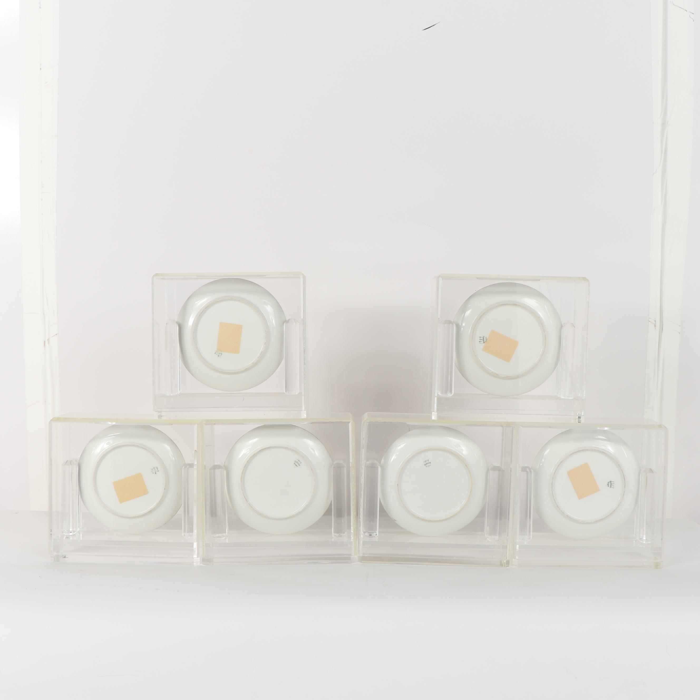 Haviland Limoges Hobbyist Painted Porcelain Plates in Display Cases