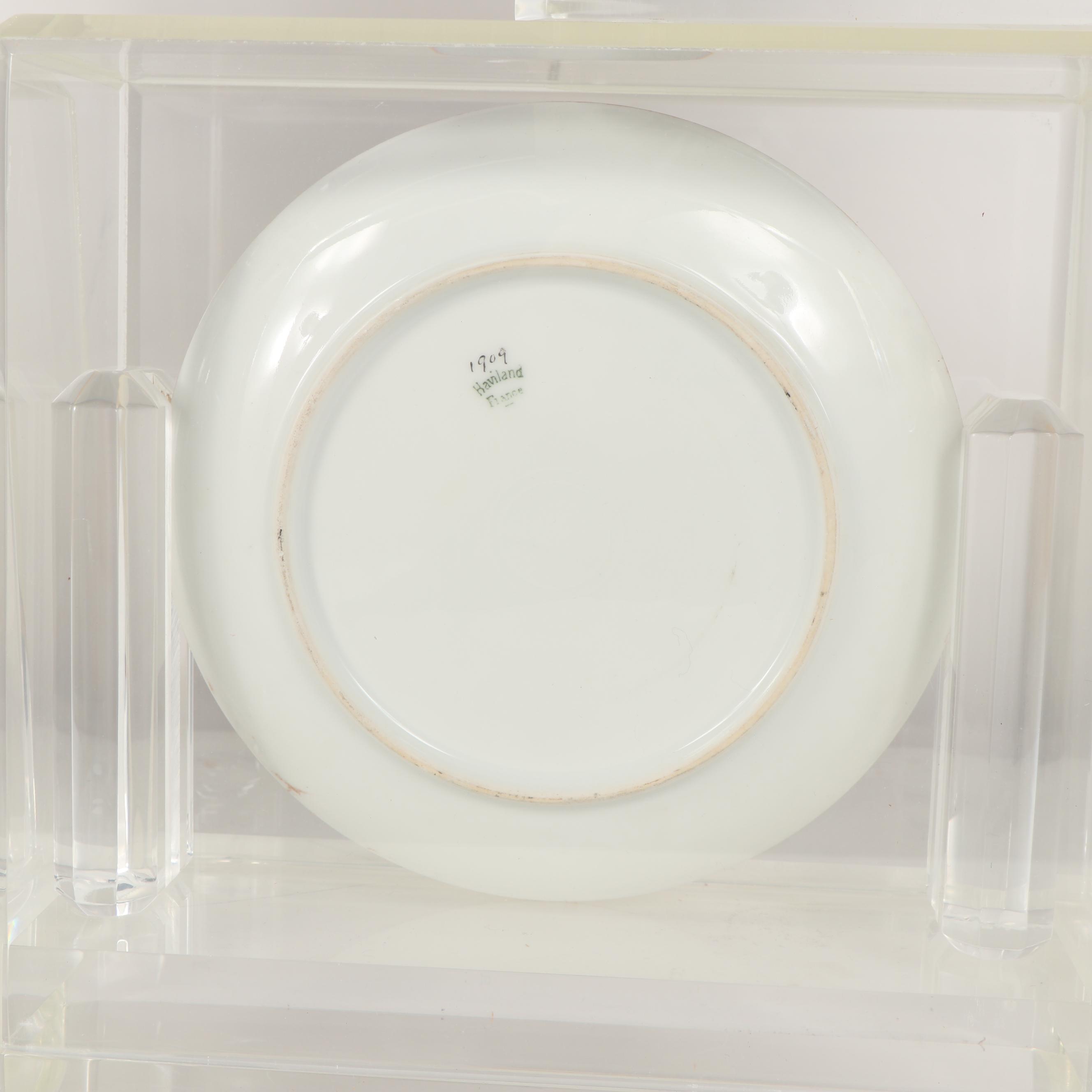 Haviland Limoges Hobbyist Painted Porcelain Plates in Display Cases