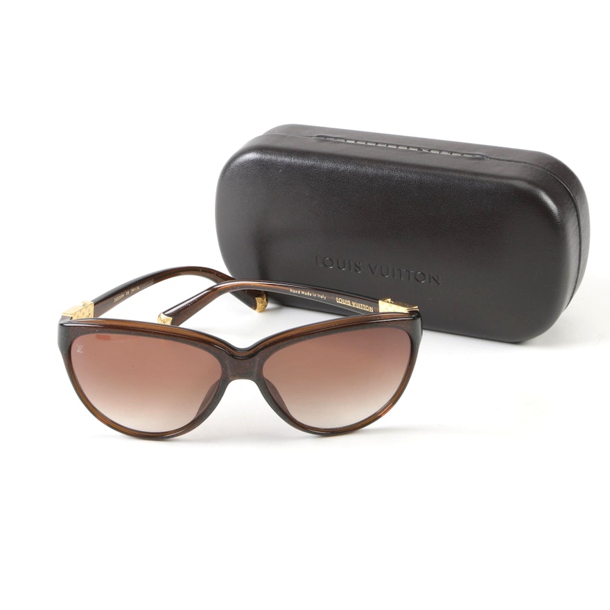 Louis Vuitton Paris Z0336W Glitter Brown Sunglasses with Case, 2012