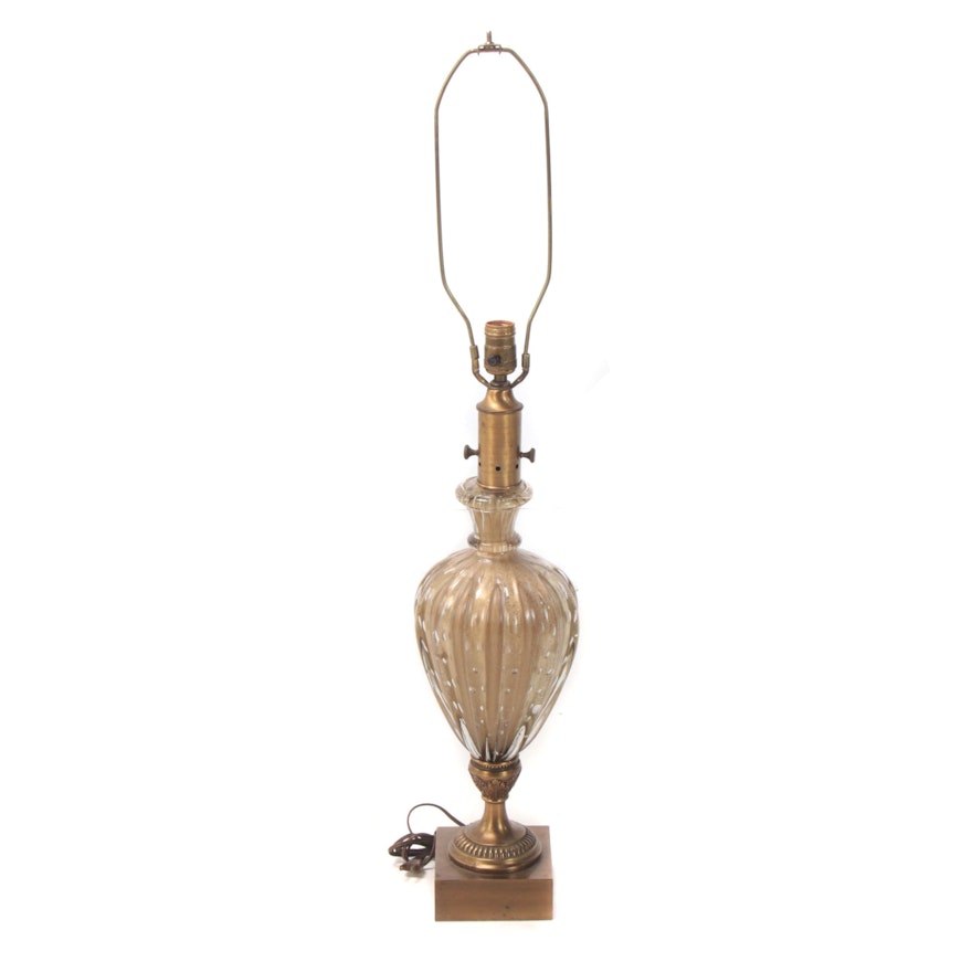 Cased Gilt Glass Urn Form Table Lamp