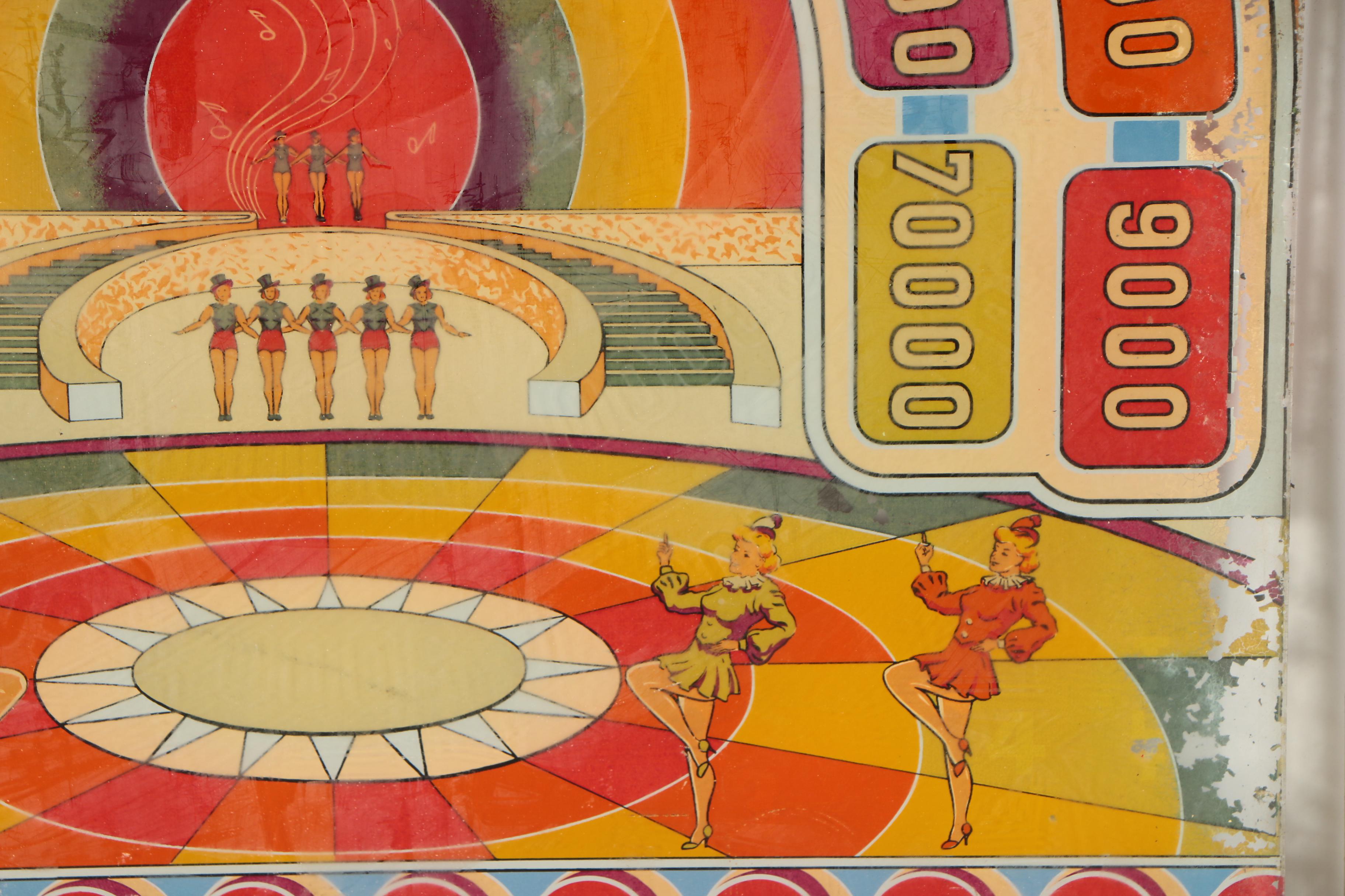 Woodrail Pinball Machine Glass Display Panels, 1930s/1940s