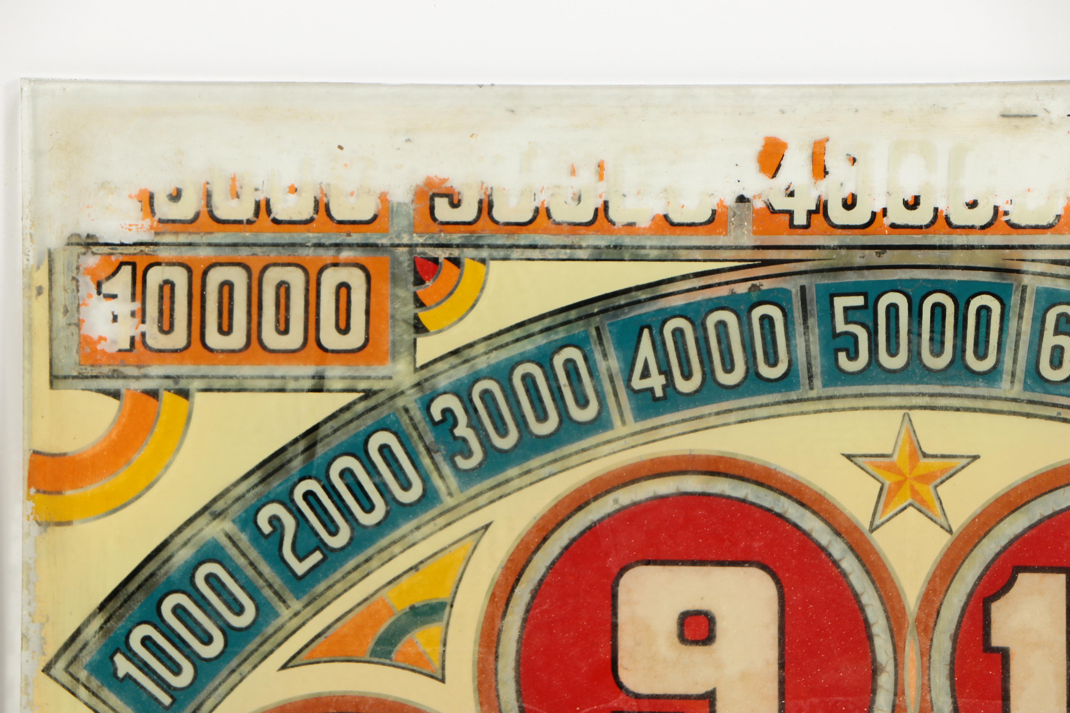 Woodrail Pinball Machine Glass Display Panels, 1930s/1940s