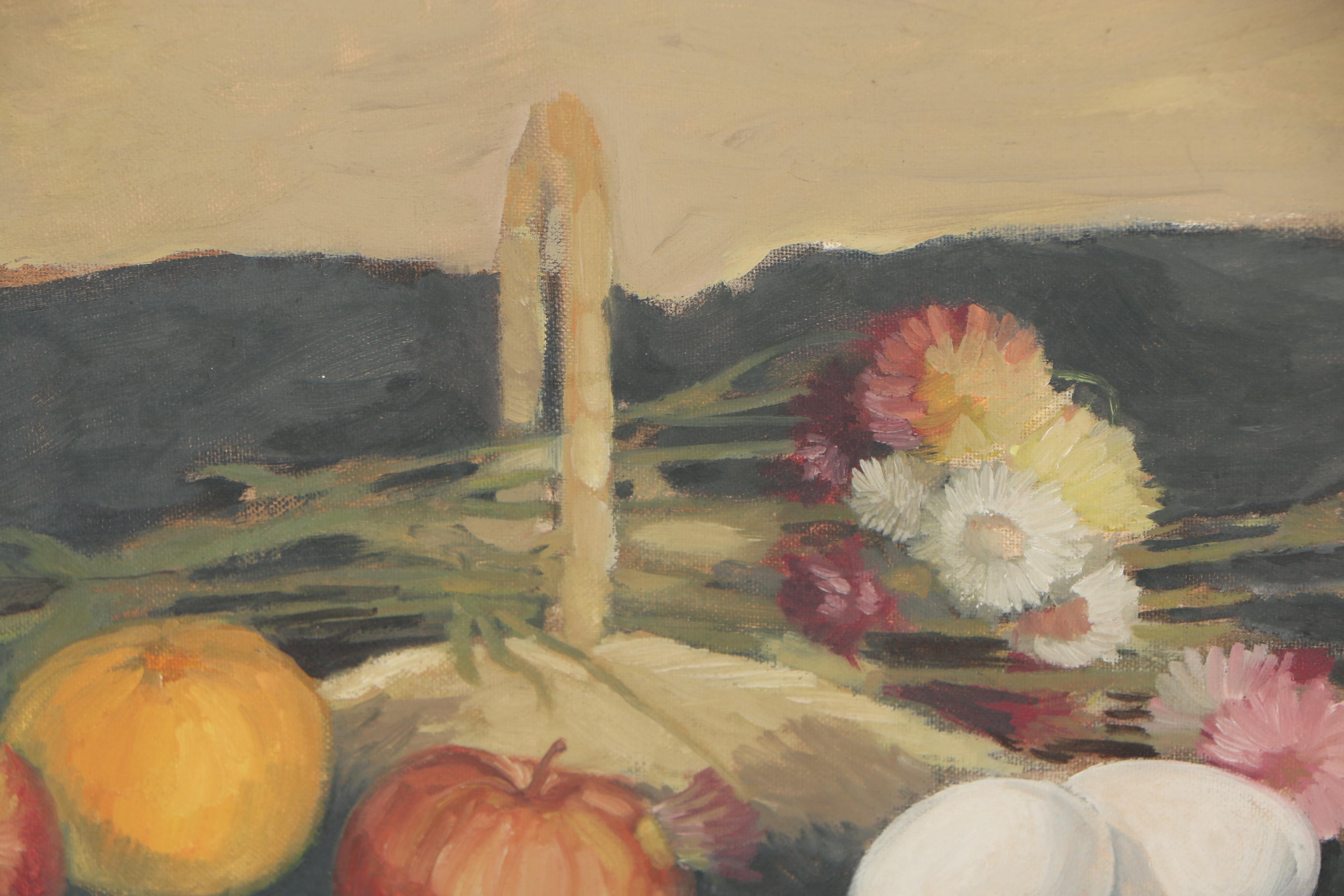 J. Sovjani Still Life Oil Painting, 1963