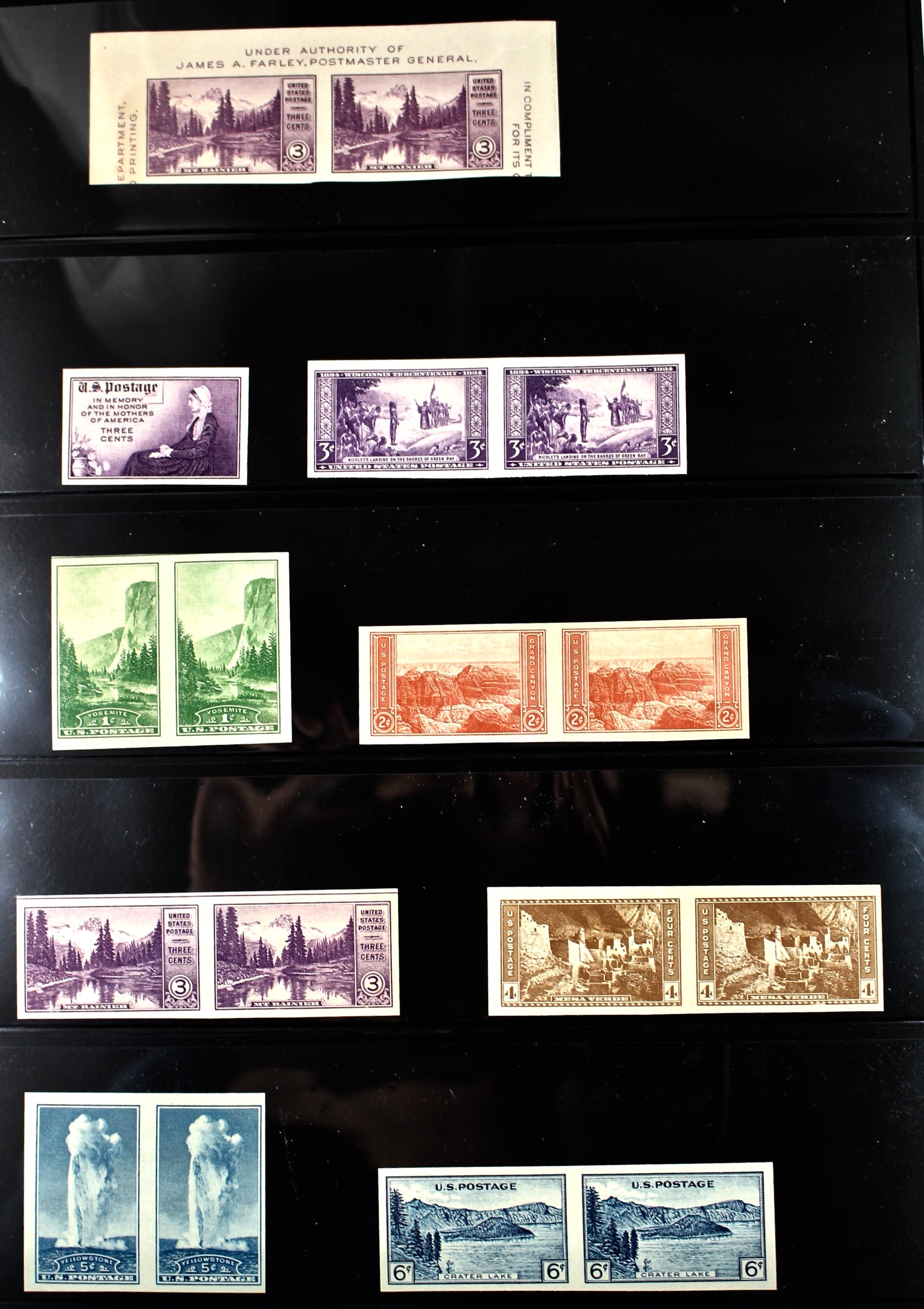 Collection of 231 U.S. Farley Postage Stamps