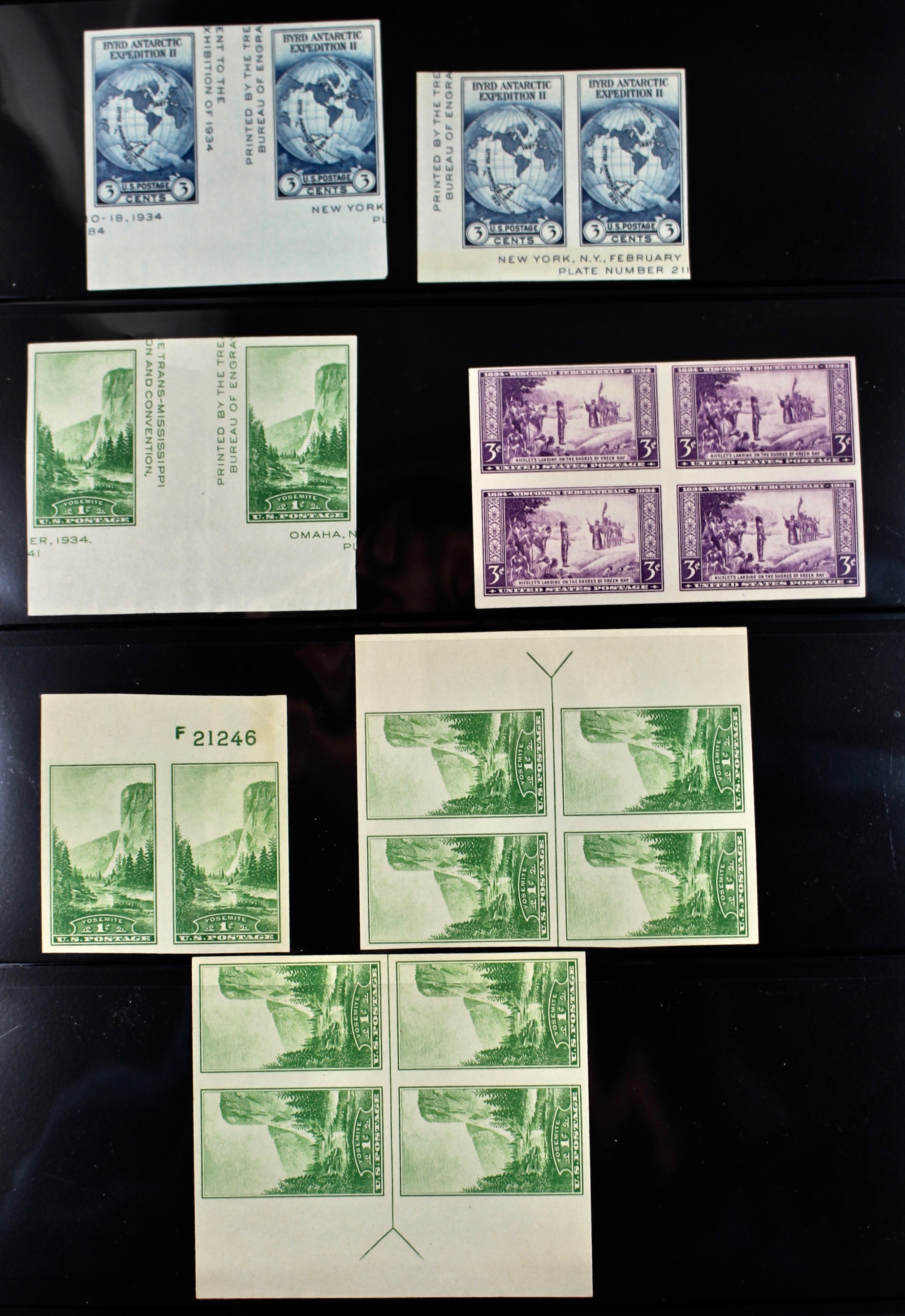 Collection of 231 U.S. Farley Postage Stamps