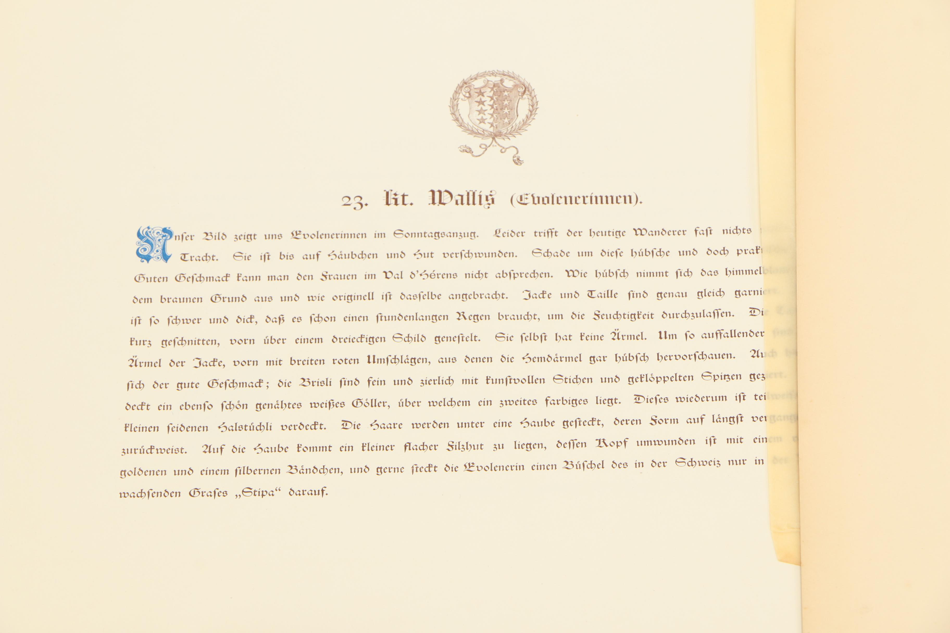 "Swiss Costumes From the XVII-XIX Century" Under Direction of Mrs. Jul. Heierli