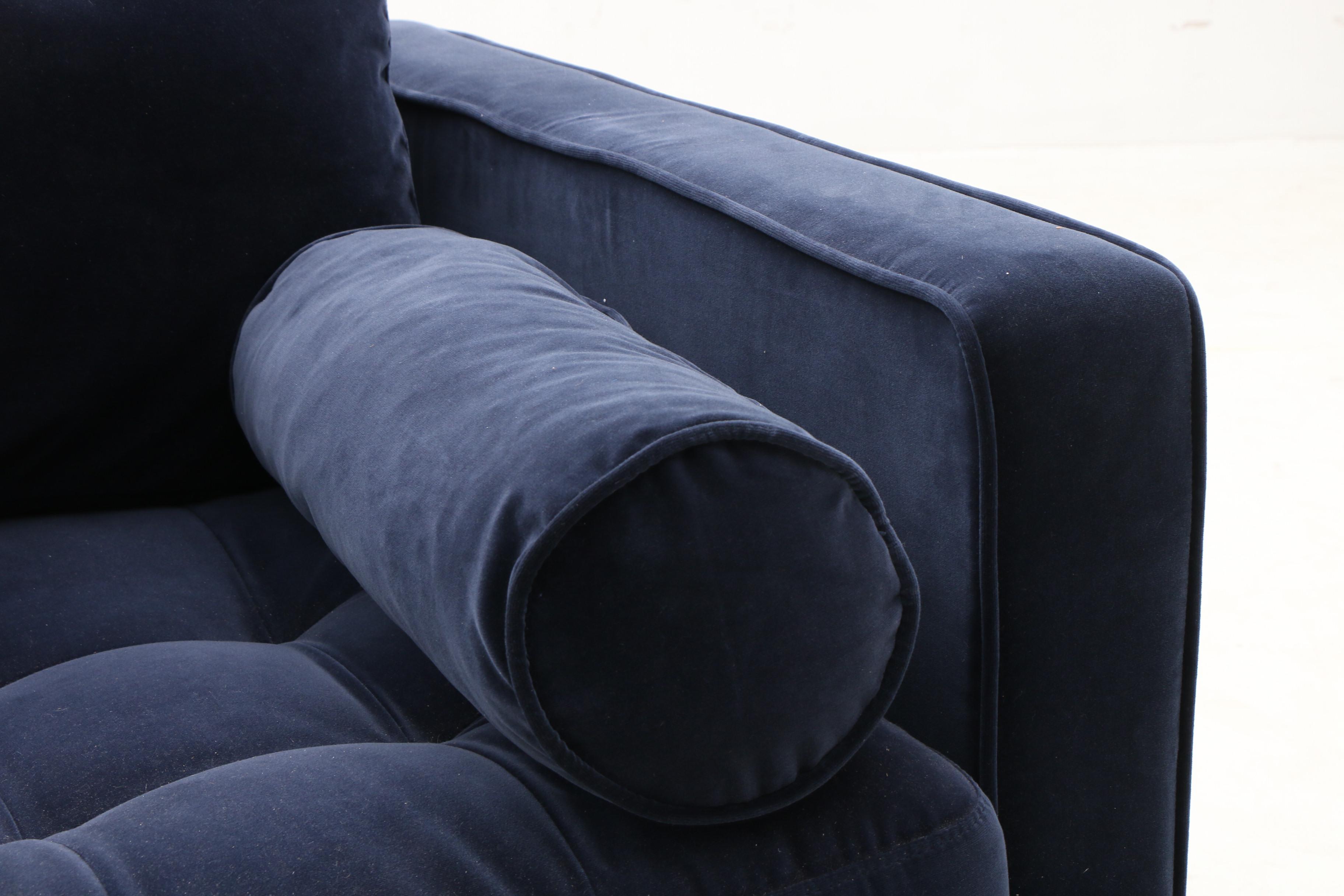 Modern Blue Velvet Tufted Sofa by Article