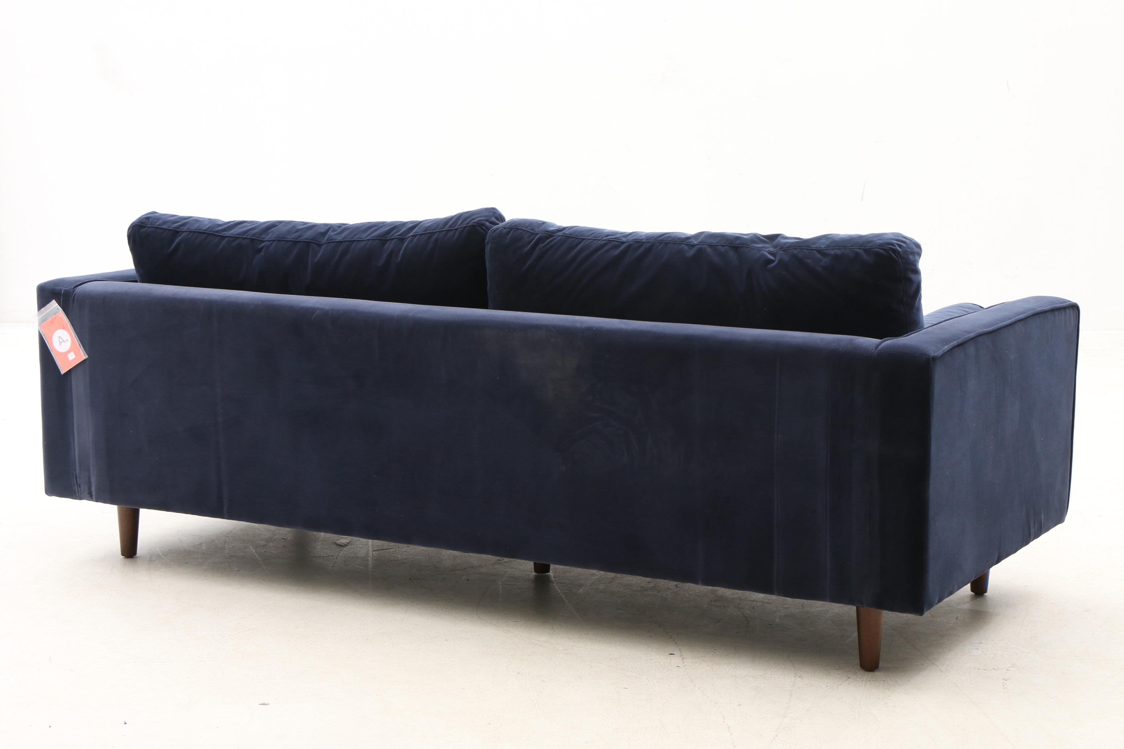 Modern Blue Velvet Tufted Sofa by Article
