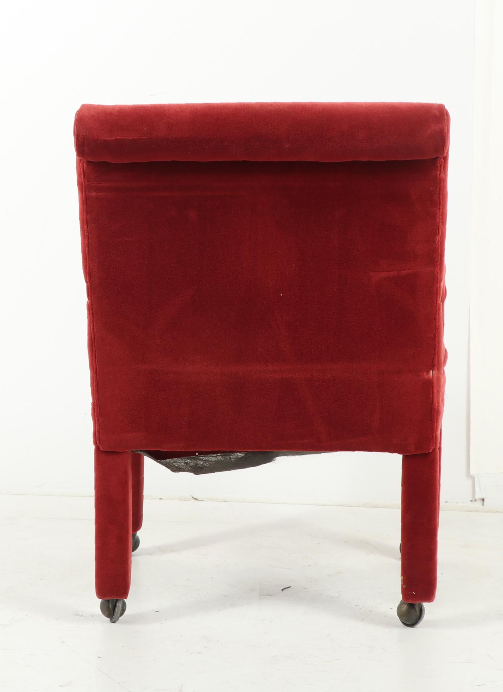 Contemporary Upholstered Armchair on Casters