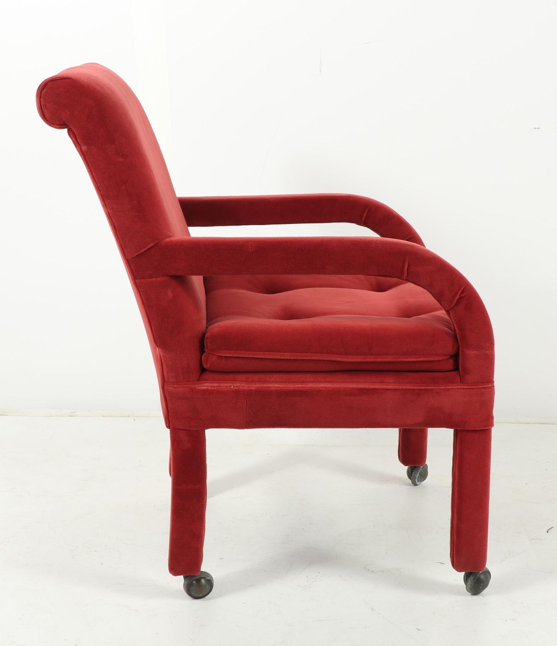 Contemporary Upholstered Armchair on Casters
