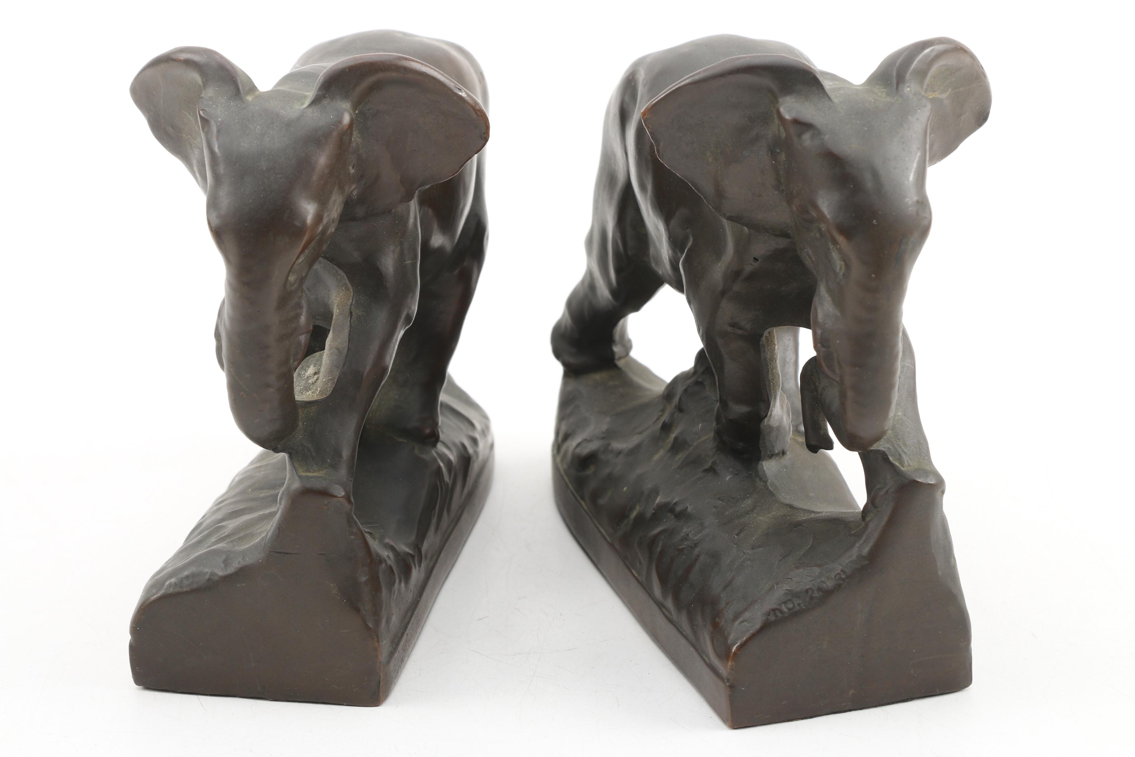 Bronze Finished Elephant Bookends