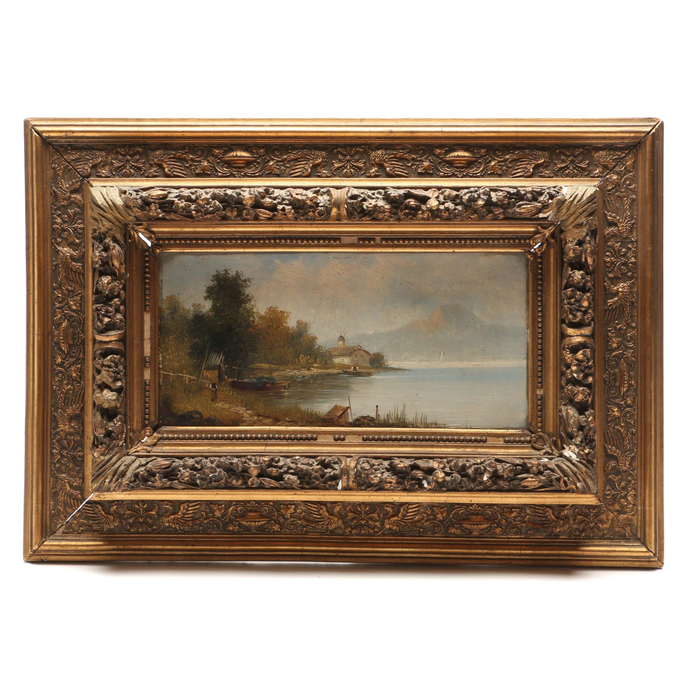 19th Century Dutch Landscape Oil Painting
