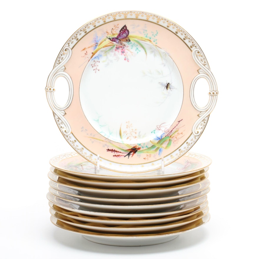 Haviland French Porcelain Dessert Plate Set, Mid to Late 19th Century