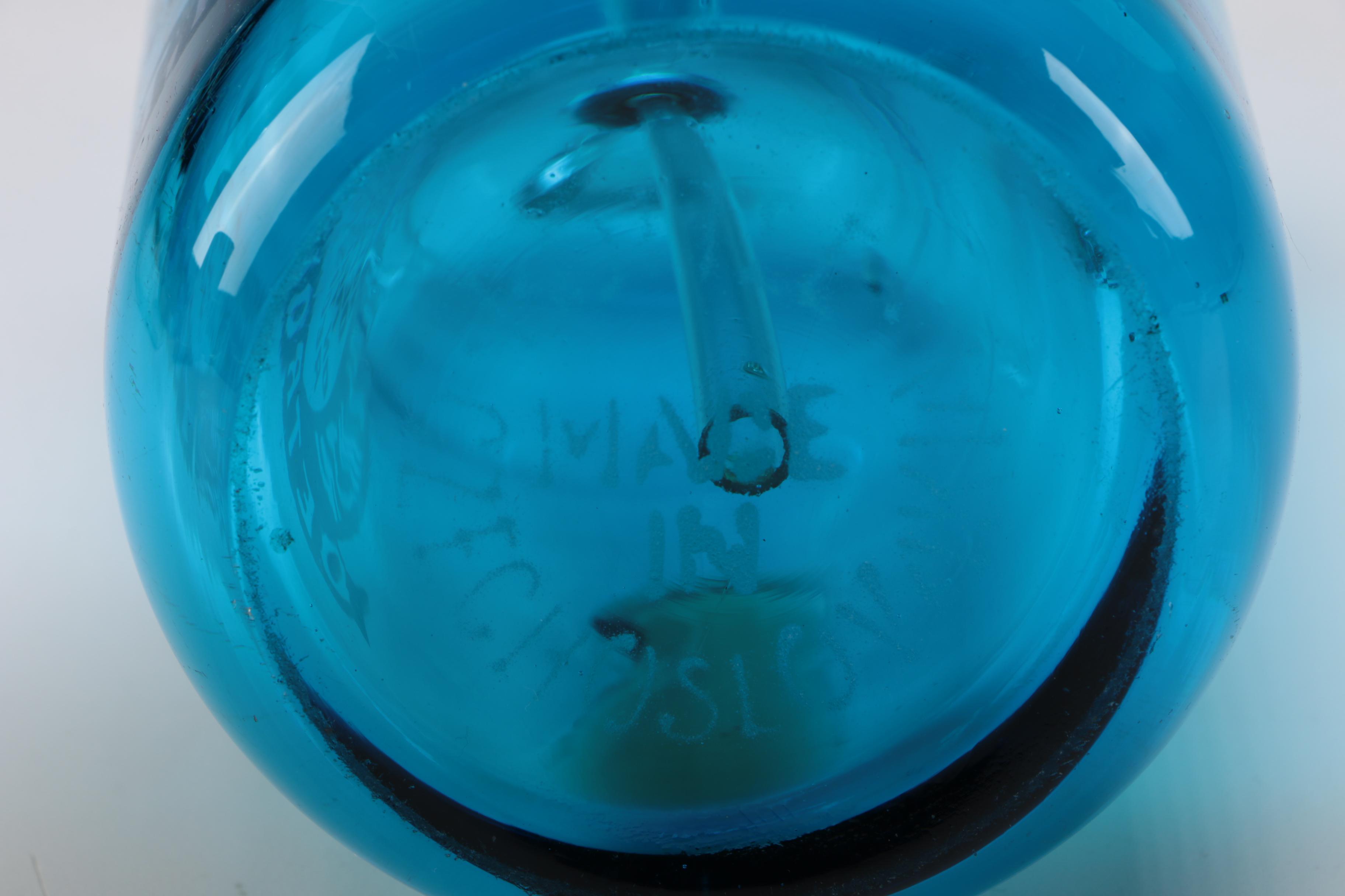 New York Seltzer Water Co. Blue Glass Seltzer Bottle, Early 20th Century