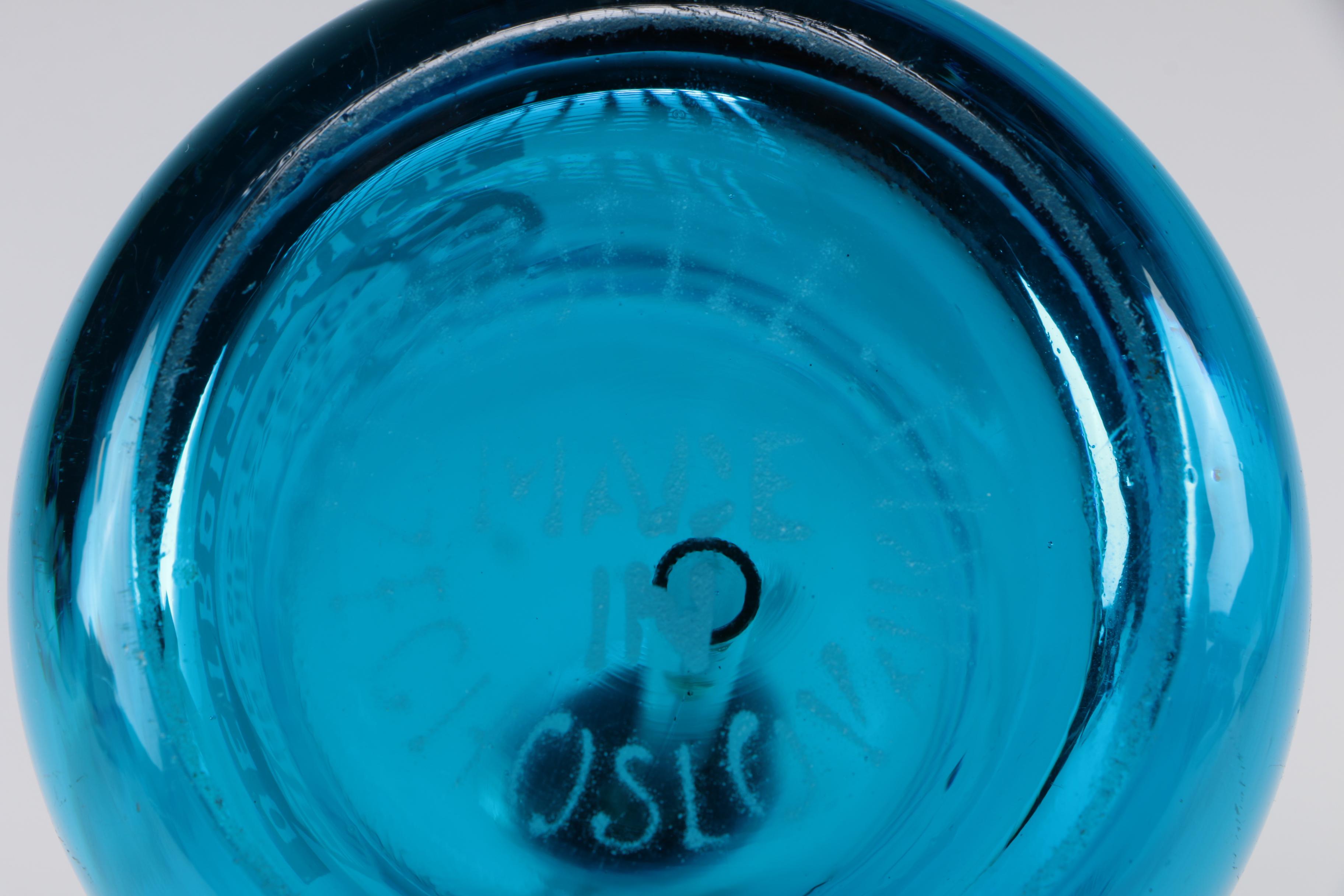 New York Seltzer Water Co. Blue Glass Seltzer Bottle, Early 20th Century