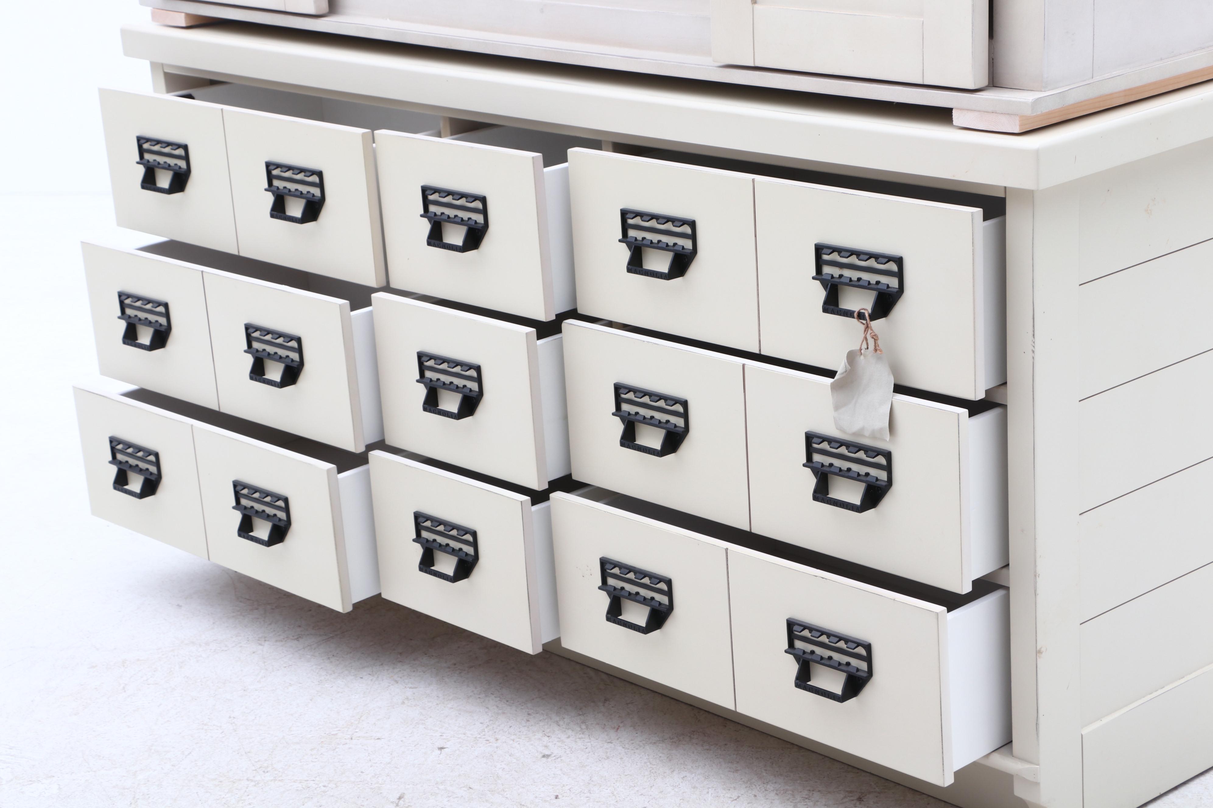 2017 Farmhouse Style 2-Piece Buffet Hutch Cabinet by Magnolia Home in White