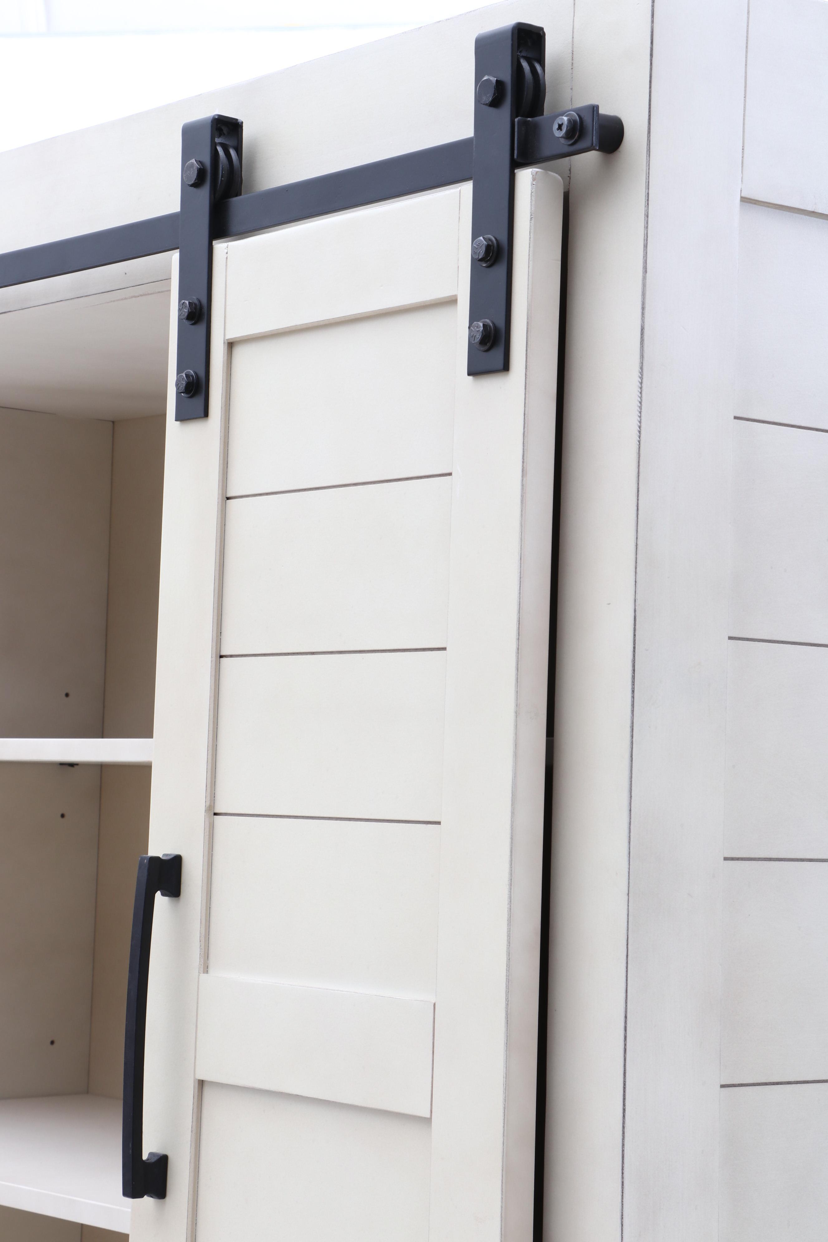 2017 Farmhouse Style 2-Piece Buffet Hutch Cabinet by Magnolia Home in White